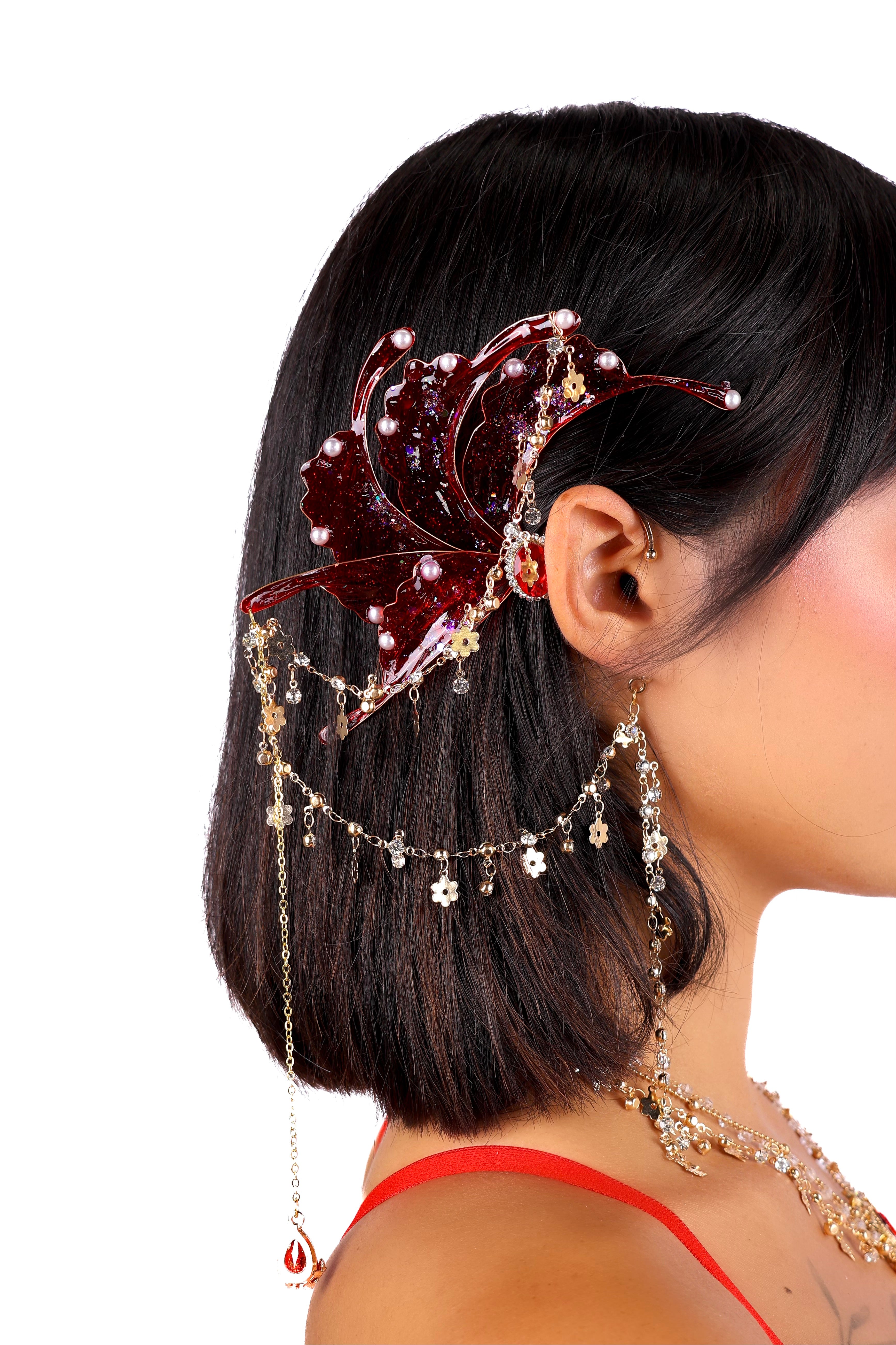 Ruby Genesis Butterfly Ear Cuff (1 pc)