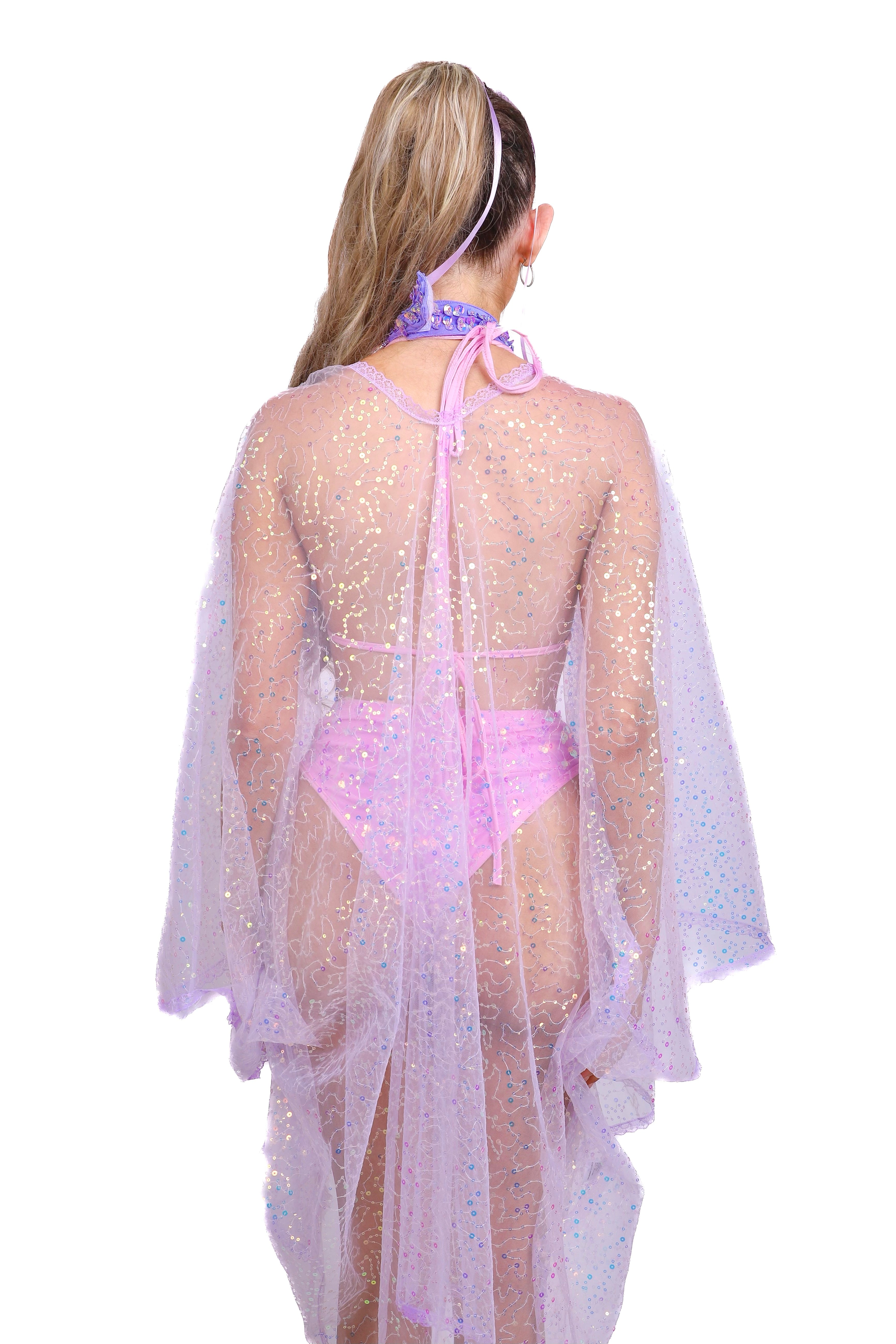 Sequin Kimono - Lilac Glitter