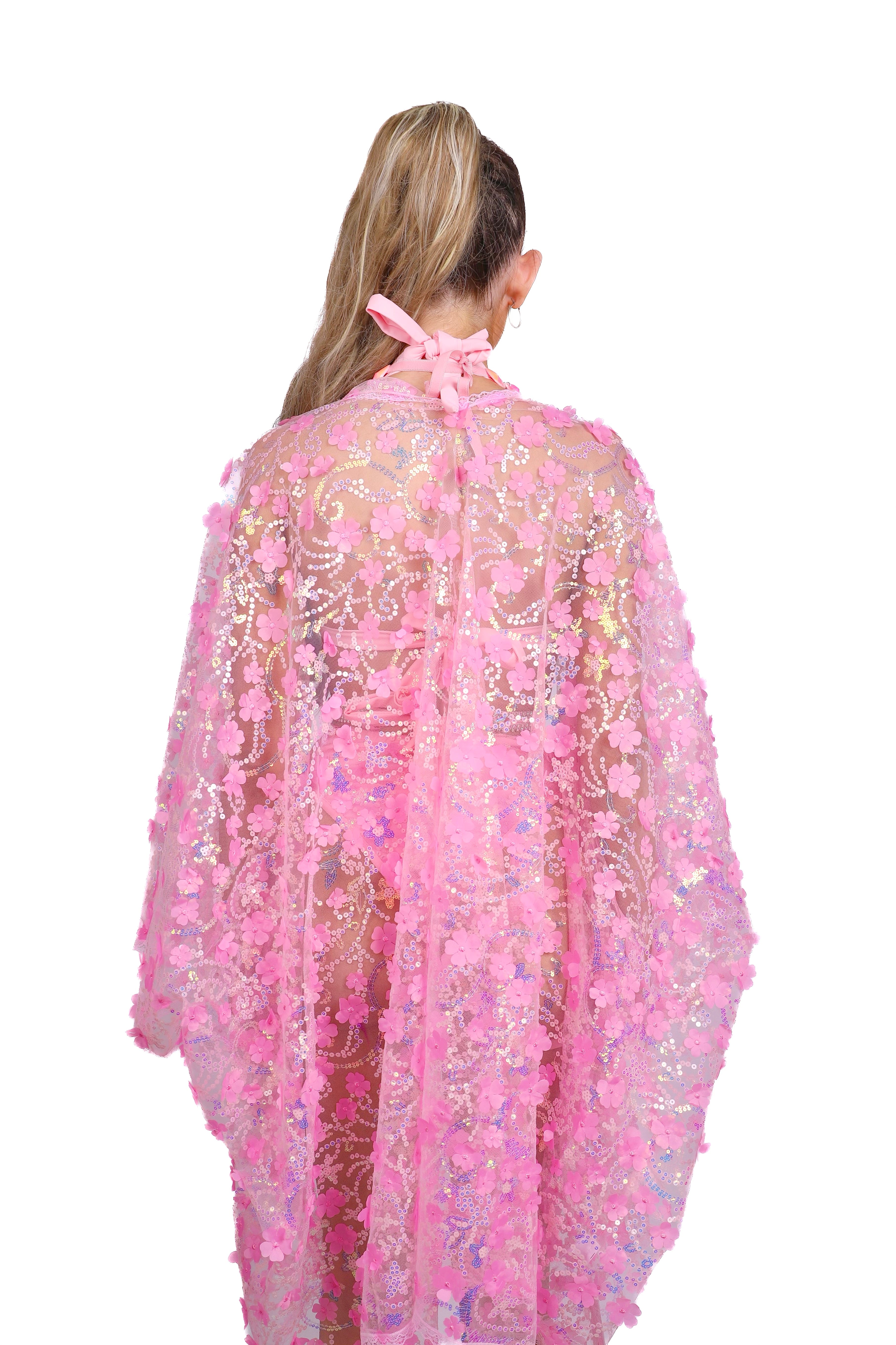 3D Blossom Kimono- Baby Pink