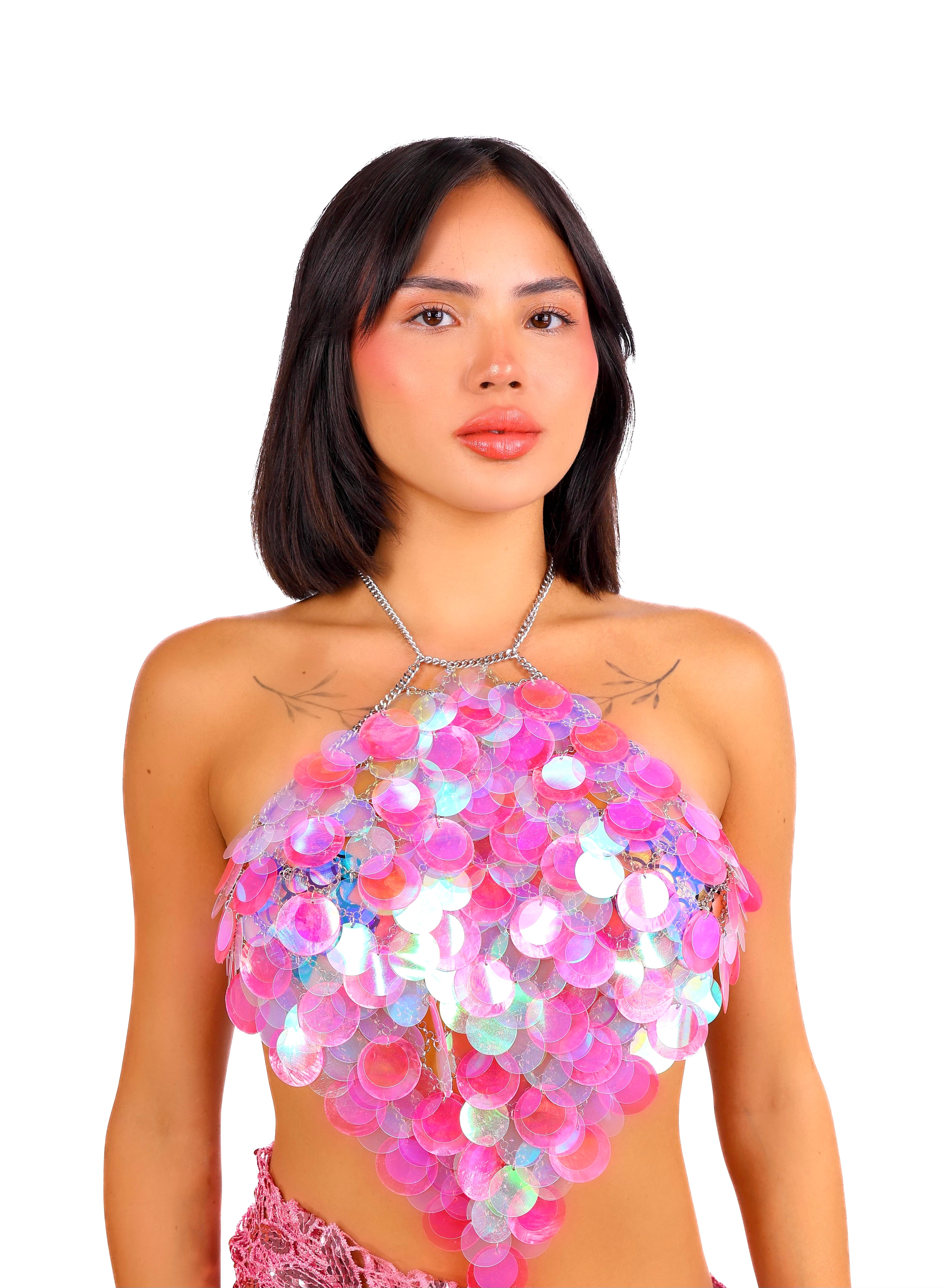 Pink Mermaid Scales Jewelry Top