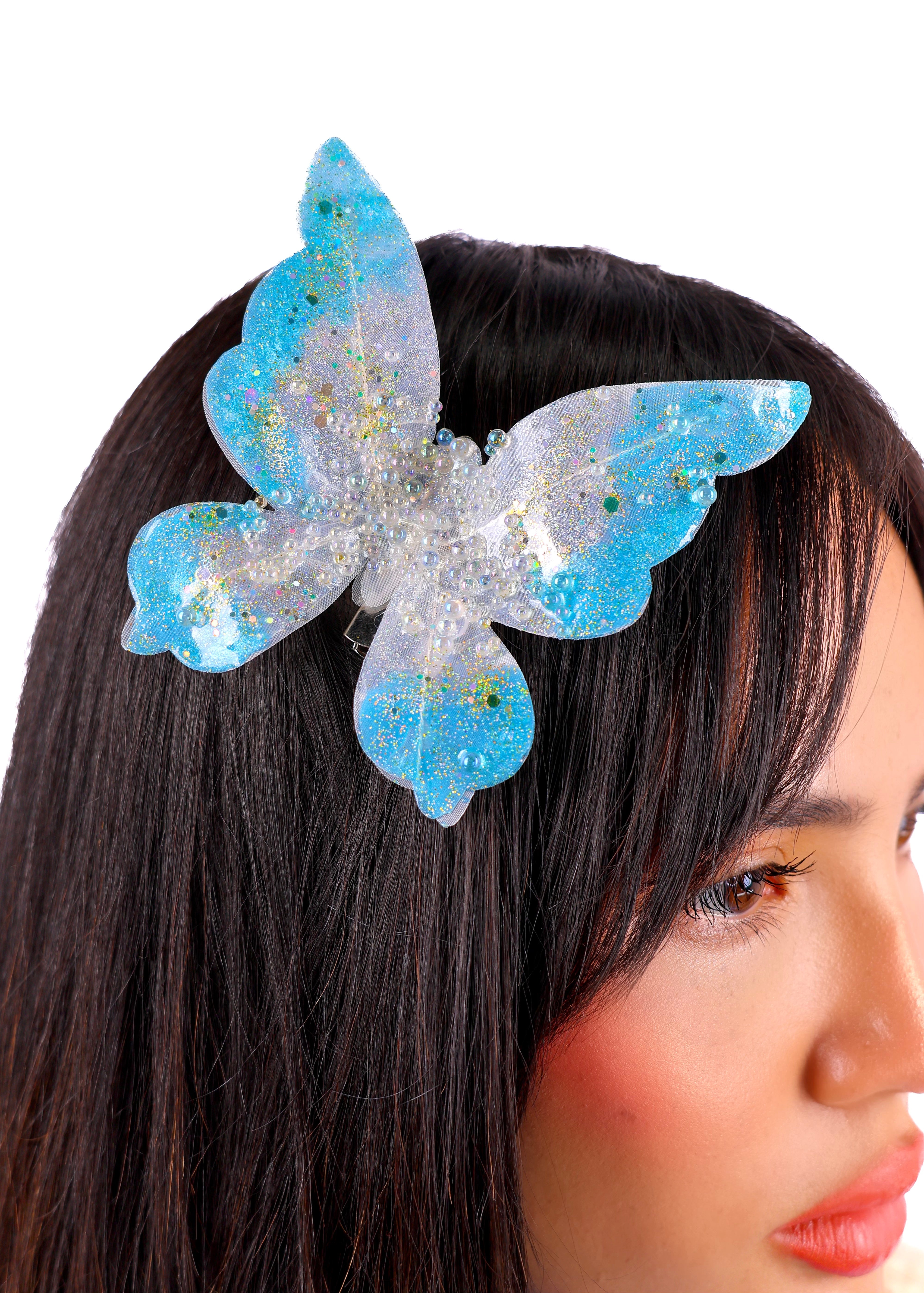 Sky Glitter Genesis Butterfly Clip