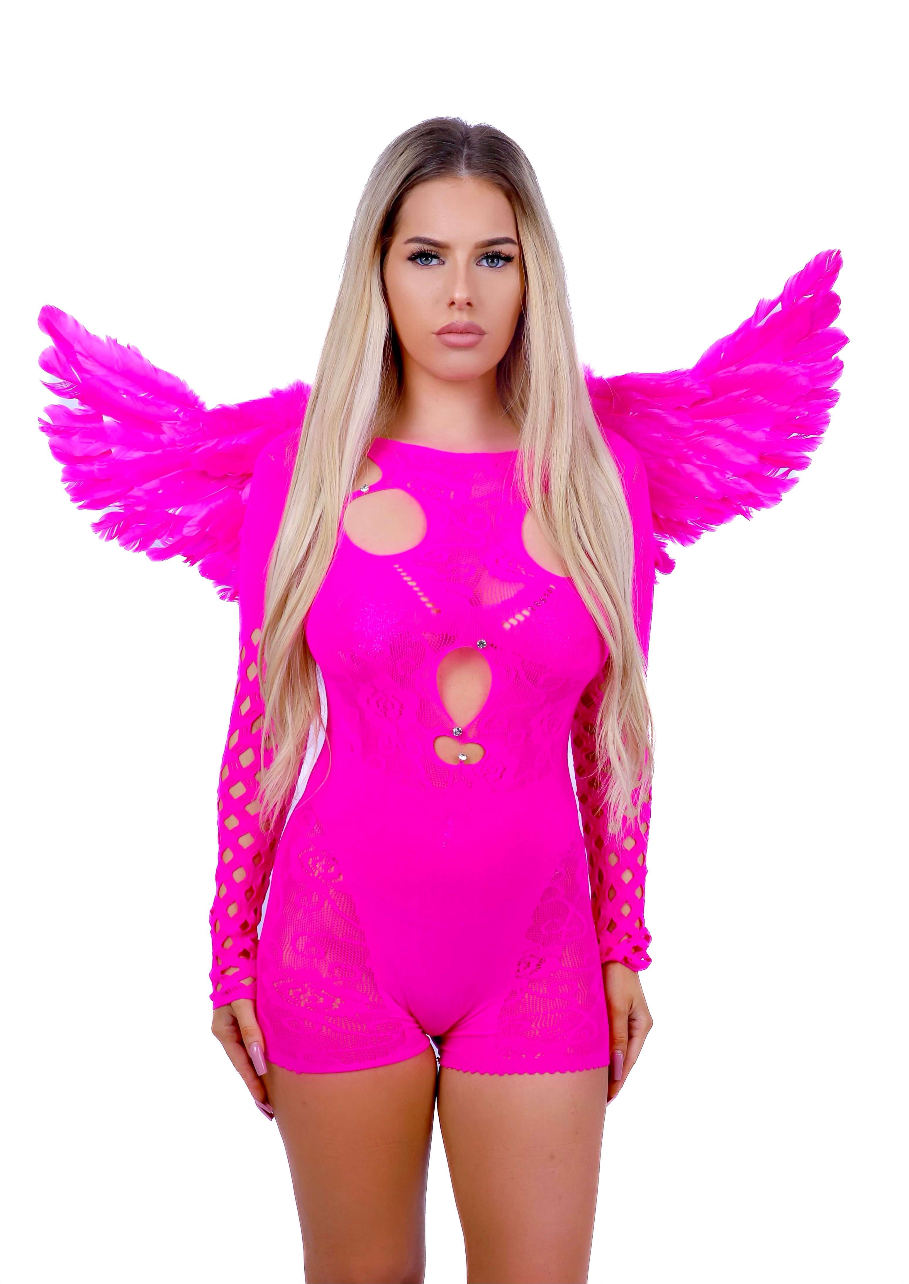 FULL OUTFIT- Hot Pink Angel Diva (2 pcs)