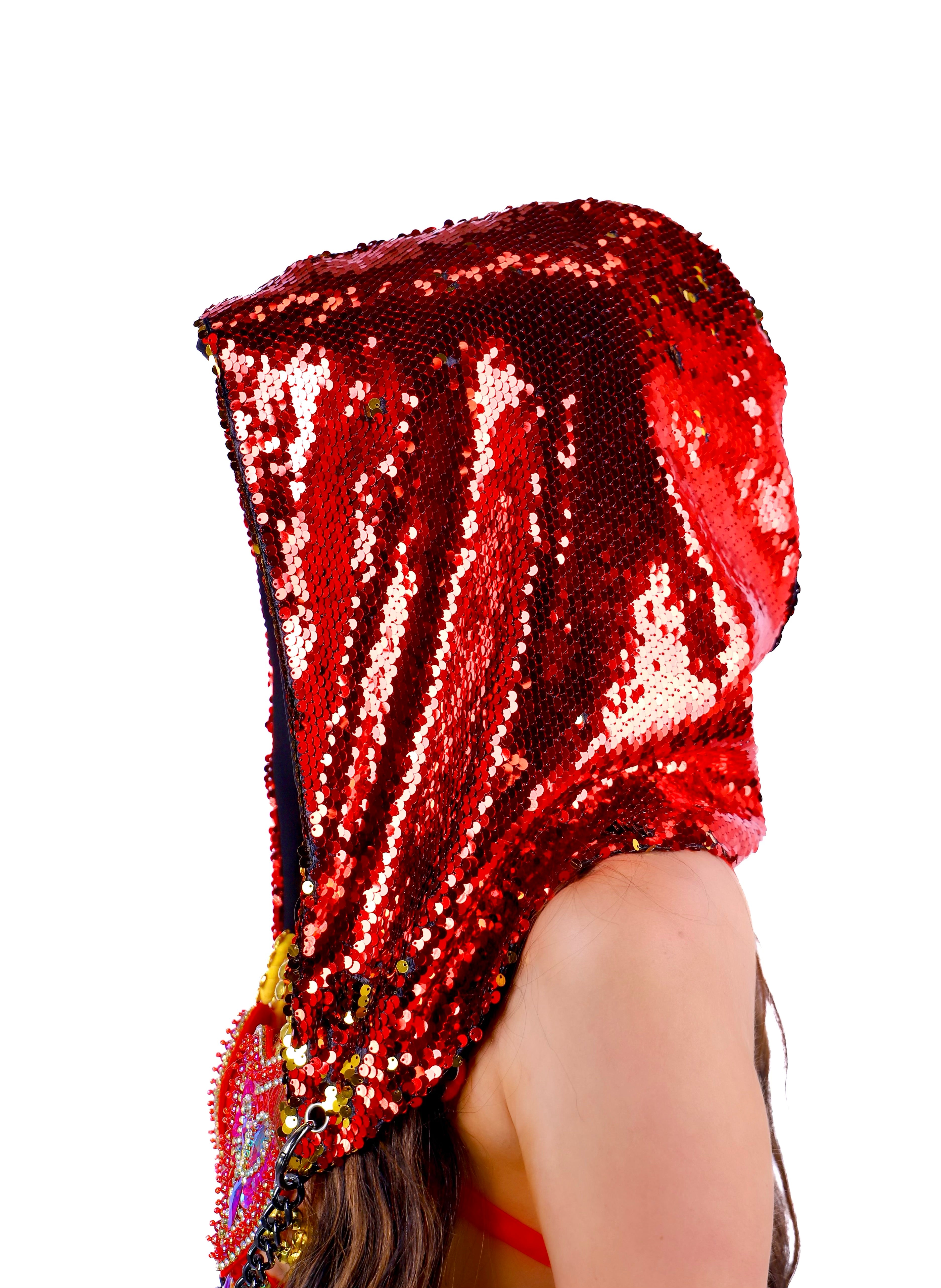 Ruby Sequin Hood