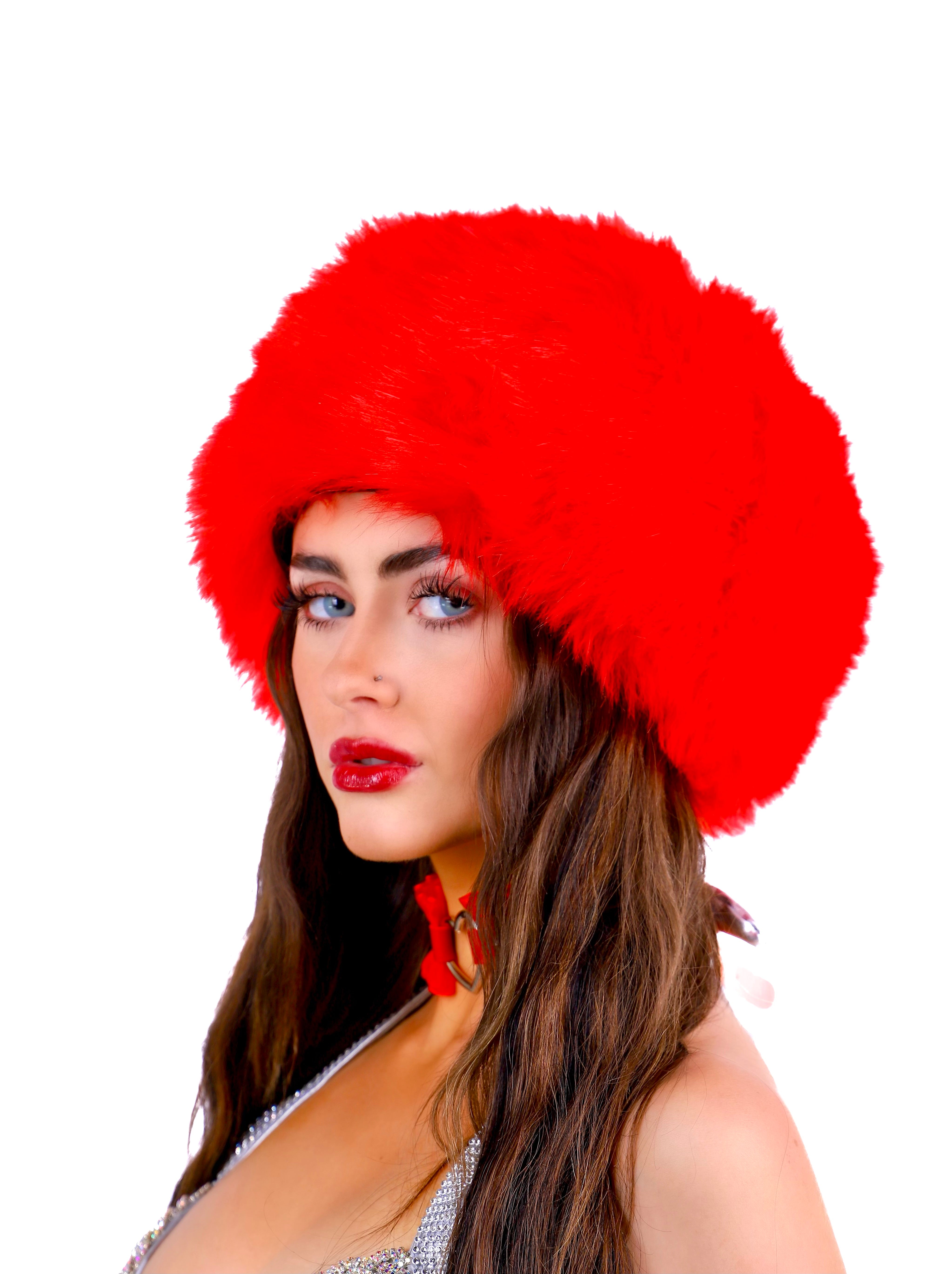 Ruby Red Fuzzy Hat