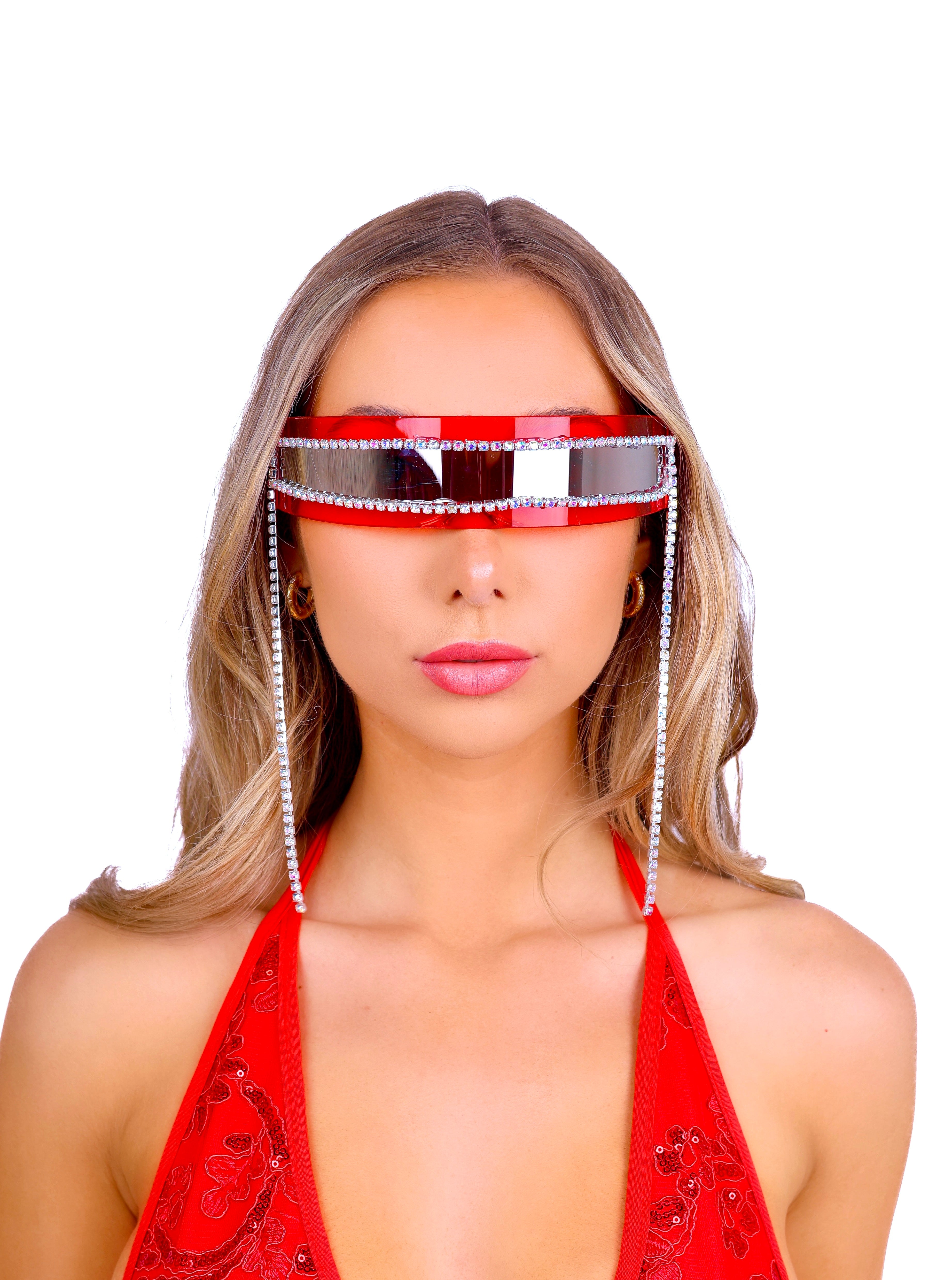 Cyber Red Disco Glasses