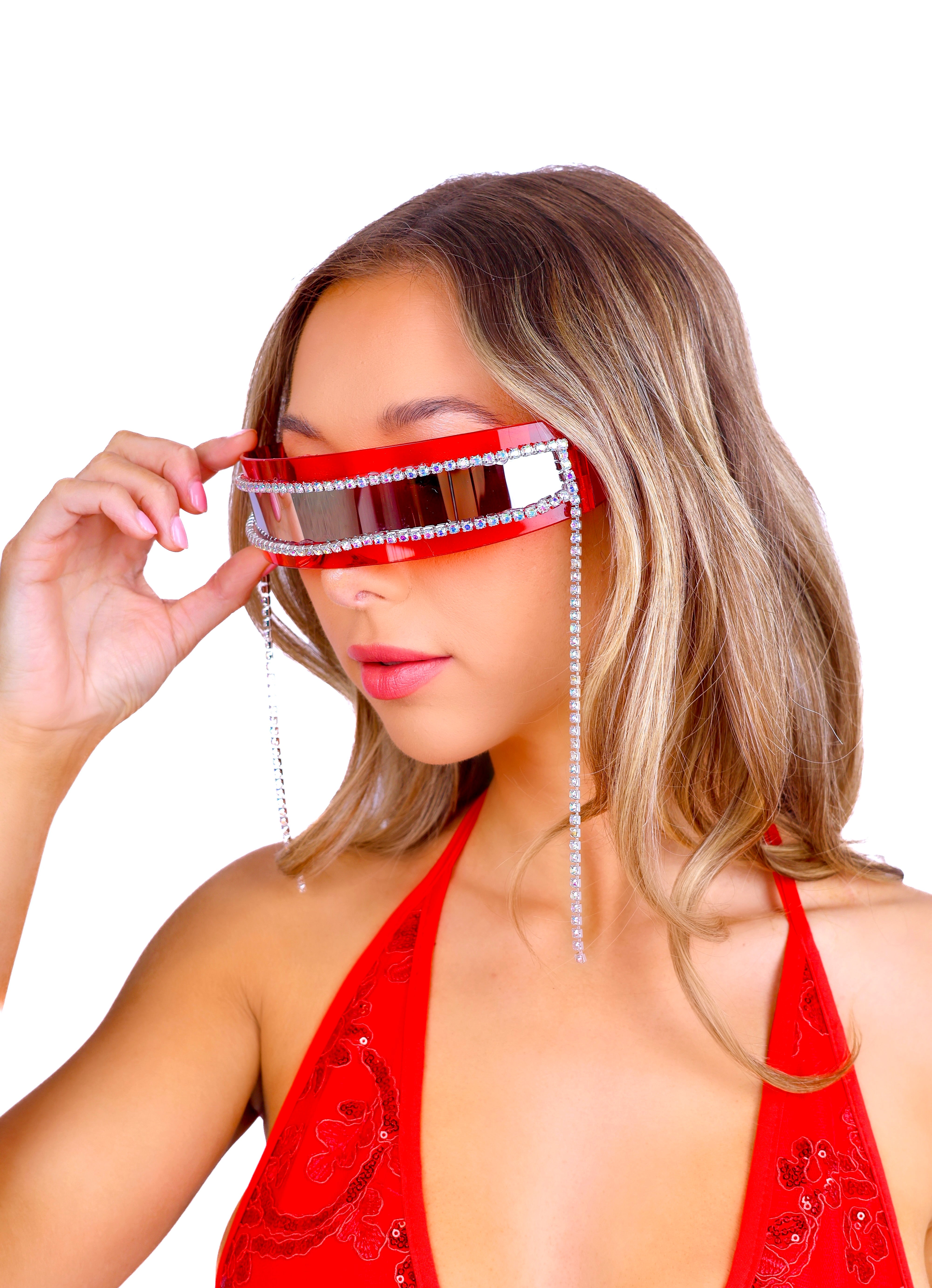Cyber Red Disco Glasses