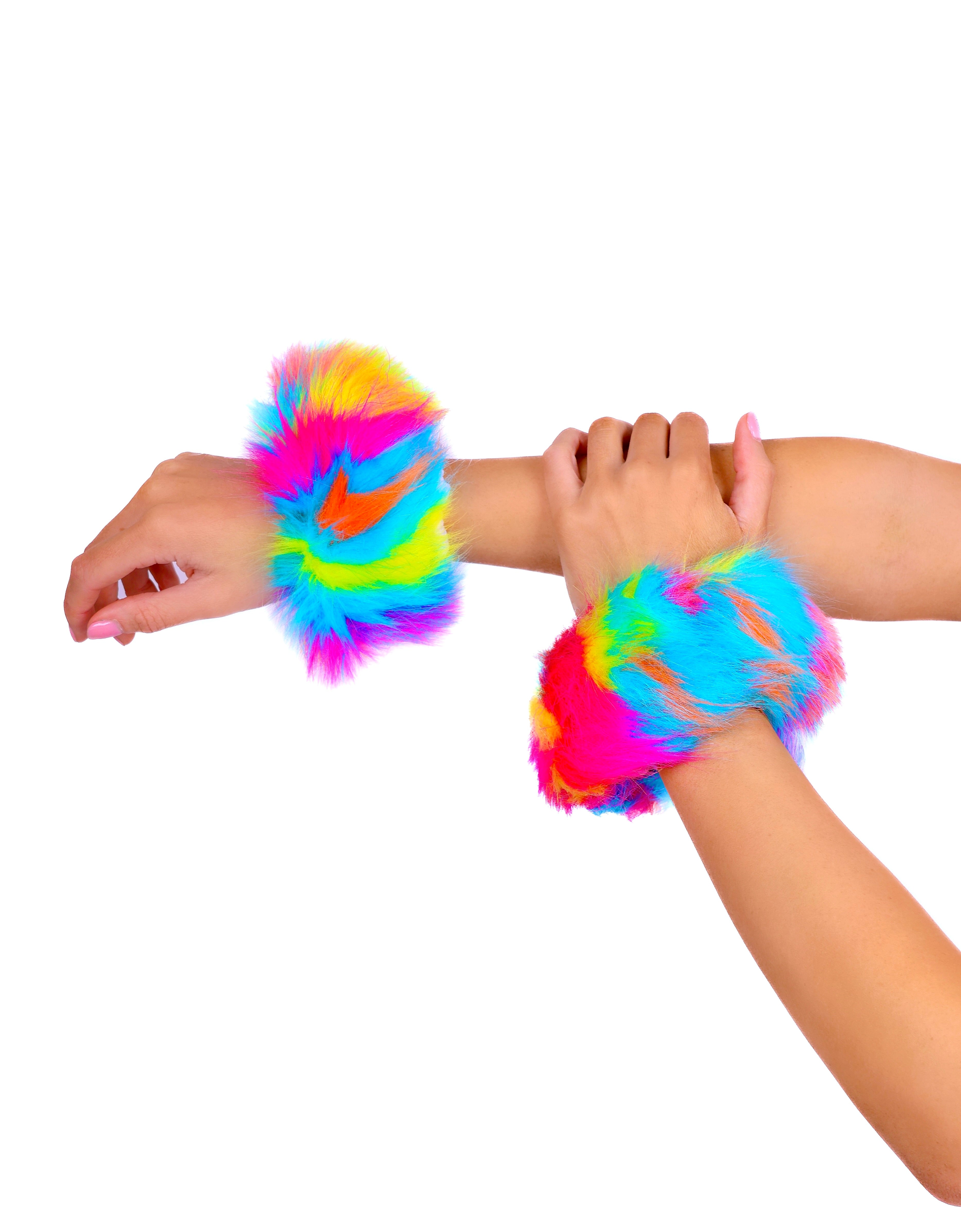 Electric Fantasy Fuzzy Wrist Cuffs