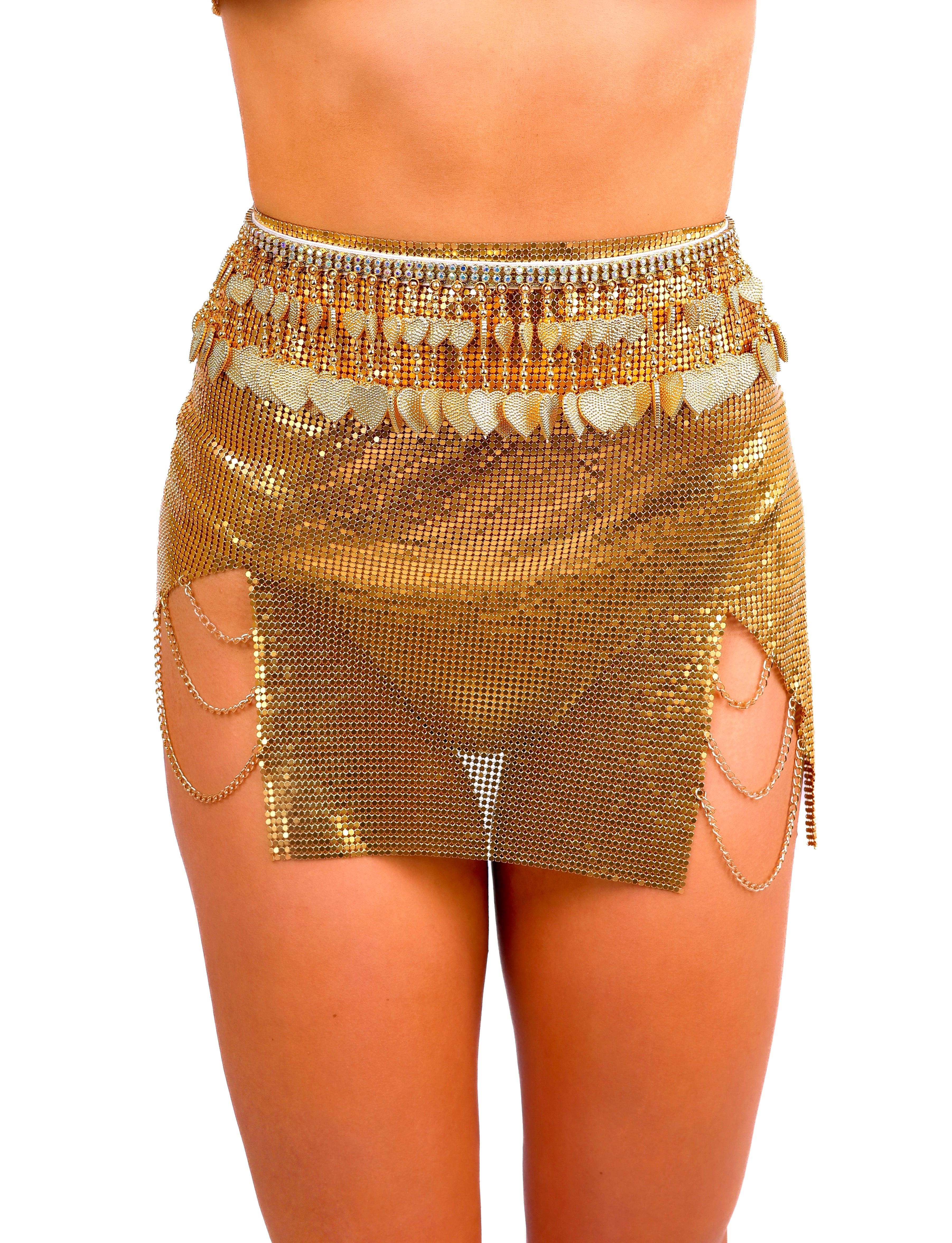Gold Heart Tassel Carnival Belt