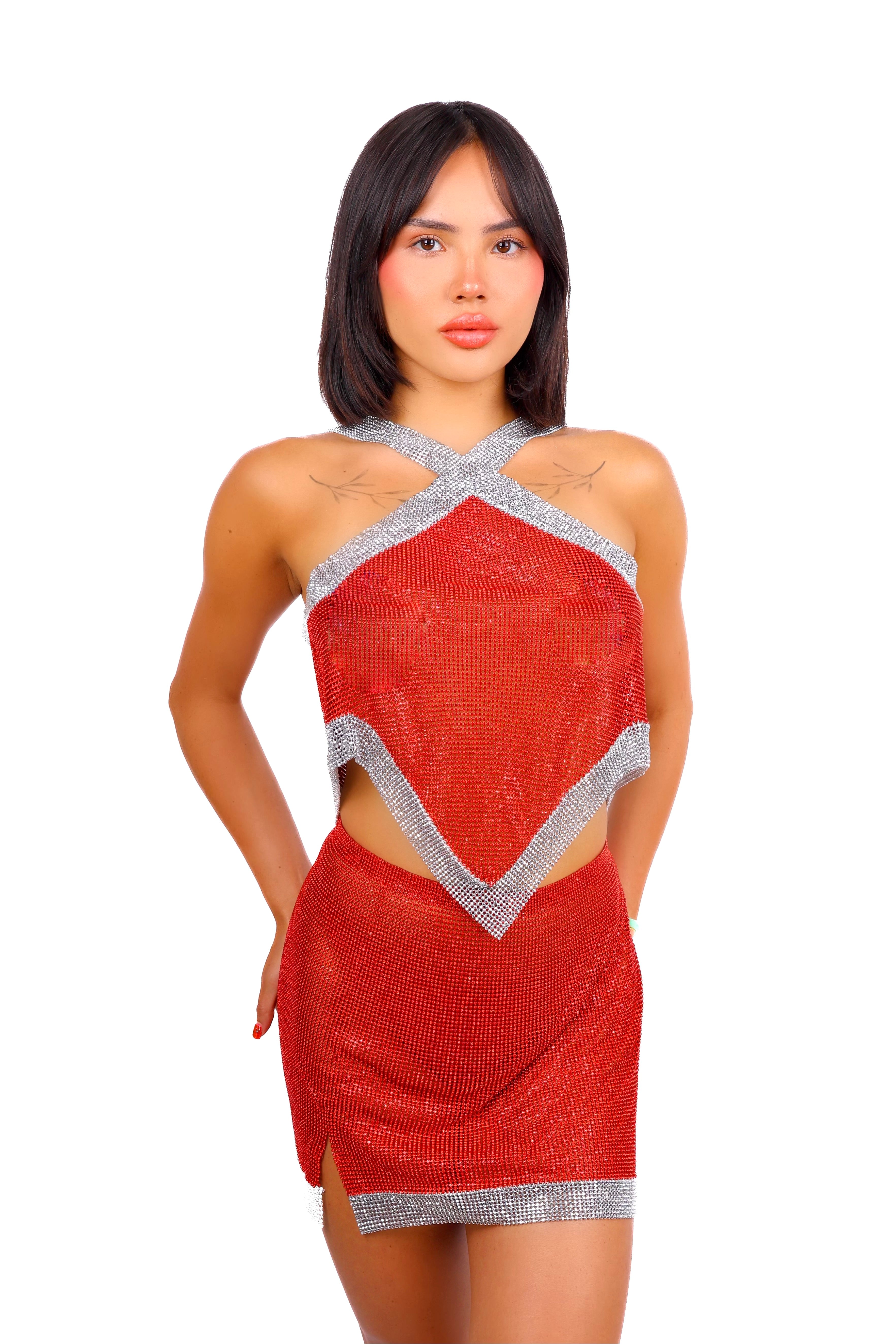 Ruby Diamond Metallic Skirt
