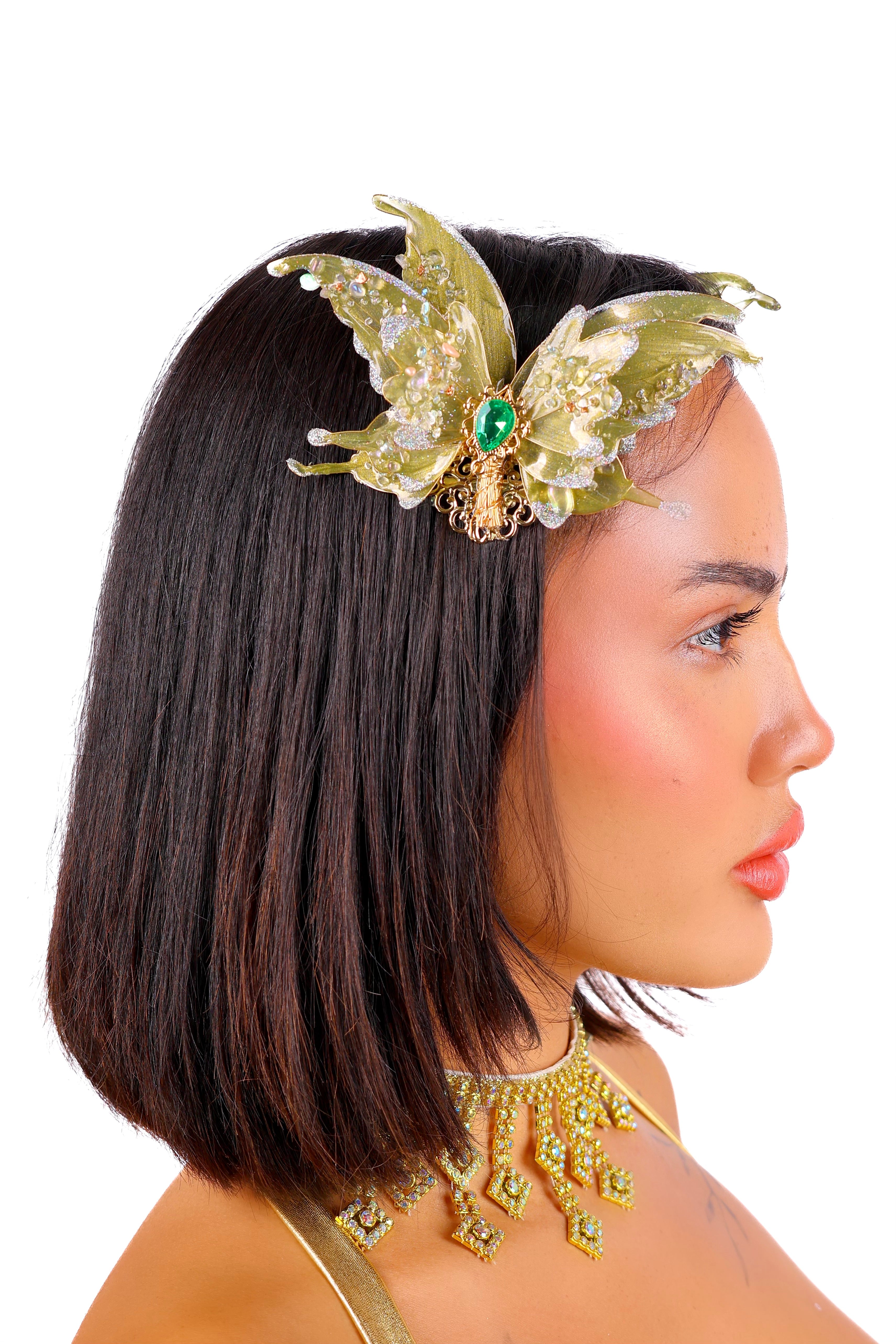 Emerald Jade Genesis Butterfly Clip