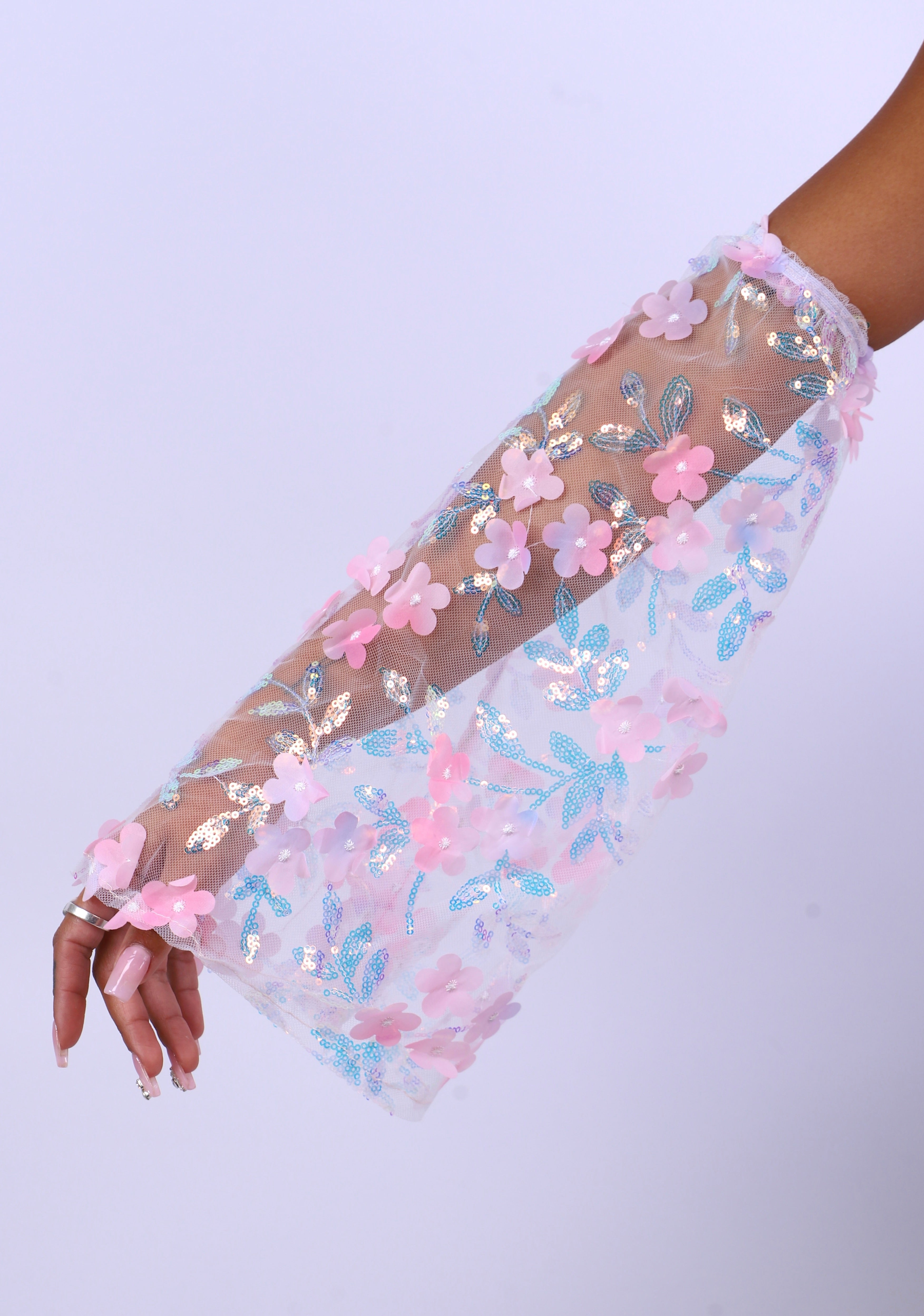 Iridescent Pink Fairy Blossom Arm Sleeves