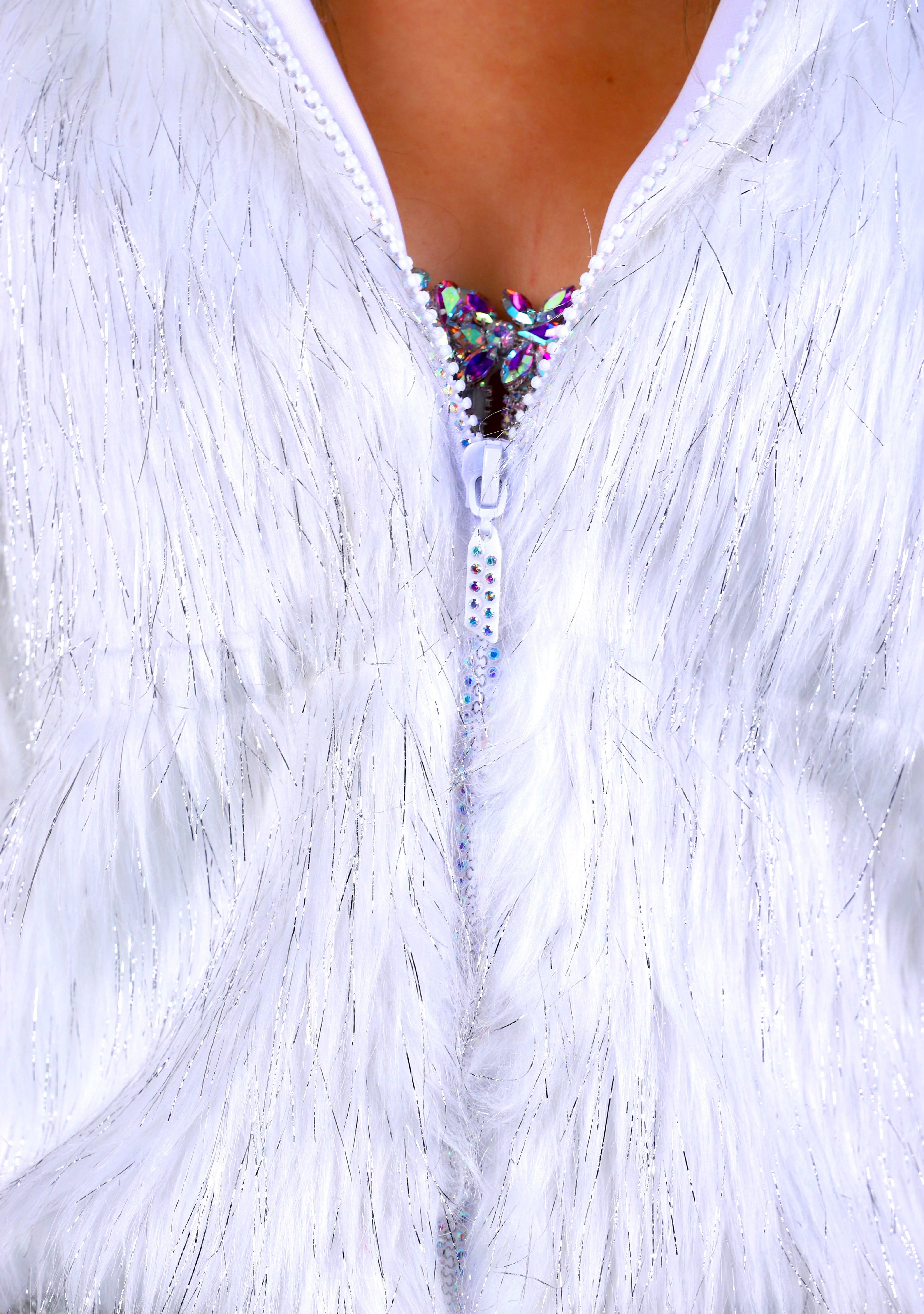 Ice Shimmer Fuzzy Jacket