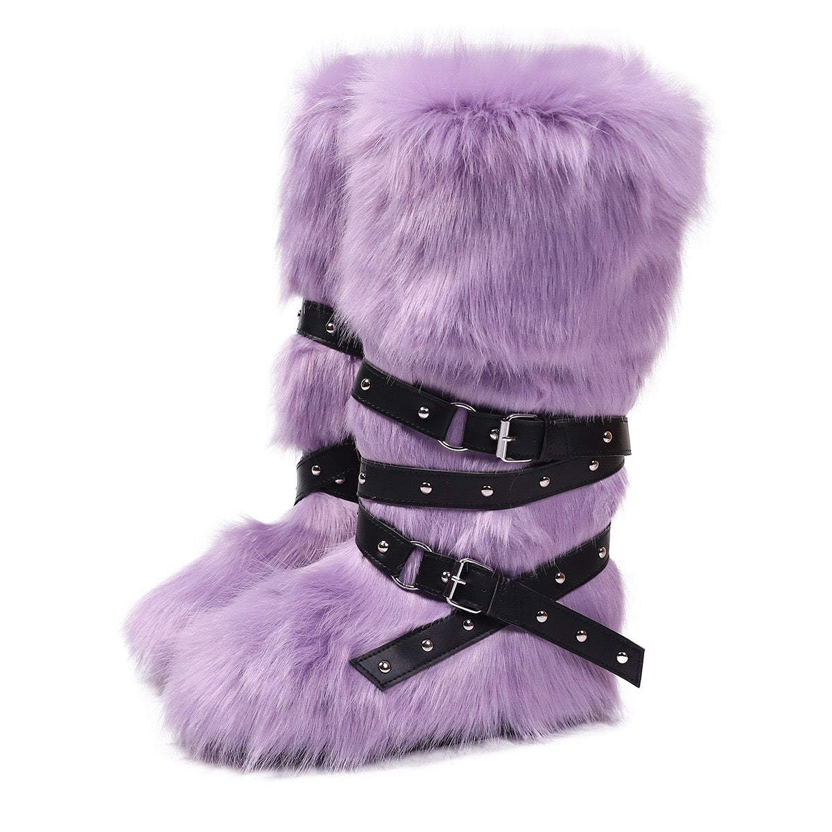 Wild Instincts Faux Fur Boots - Lilac
