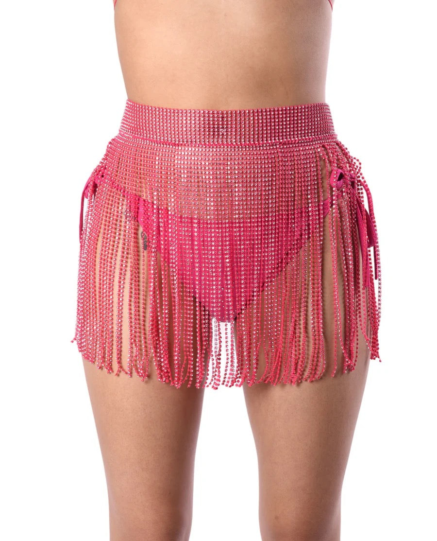 Rhinestone Tassel Skirt