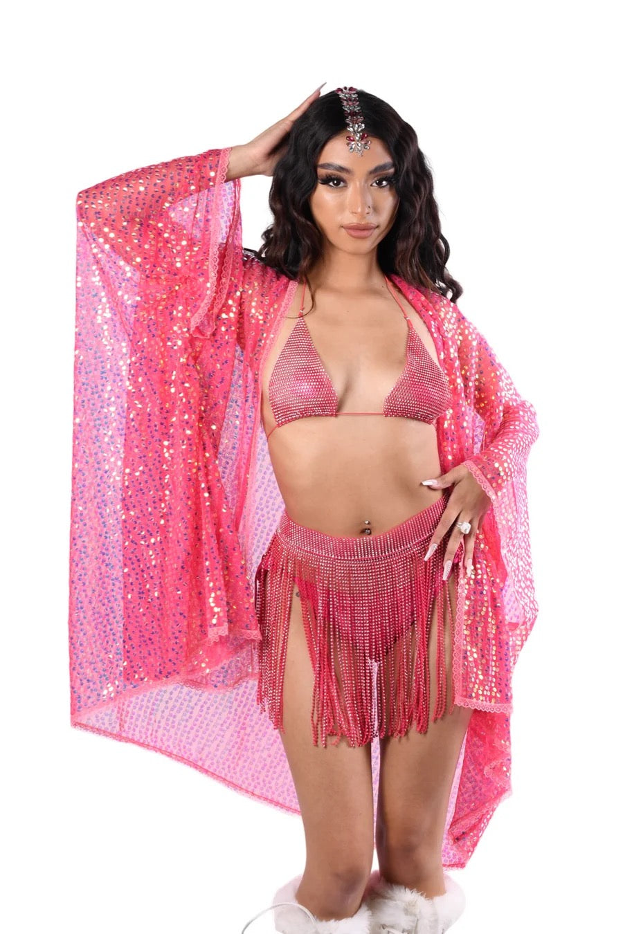 Rhinestone Tassel Skirt
