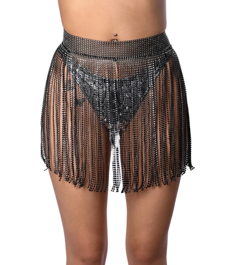 Rhinestone Tassel Skirt
