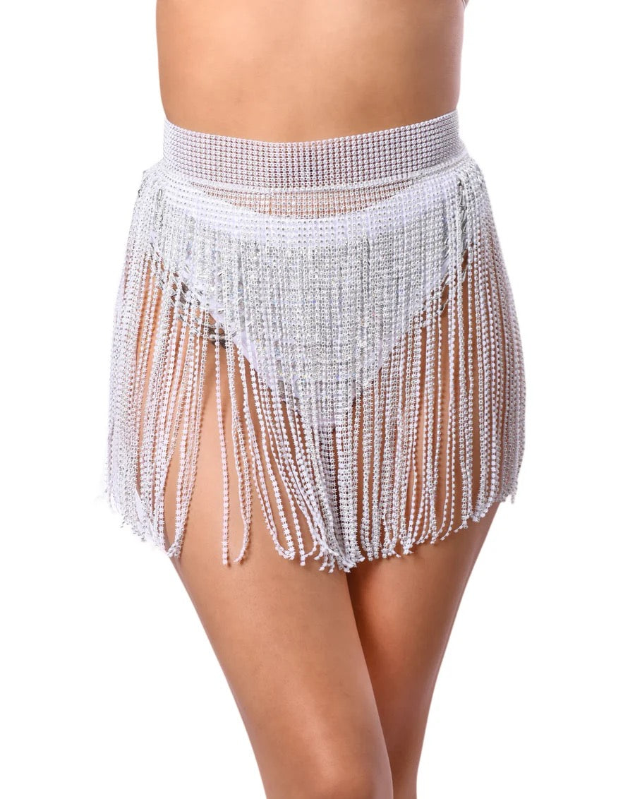 Rhinestone Tassel Skirt