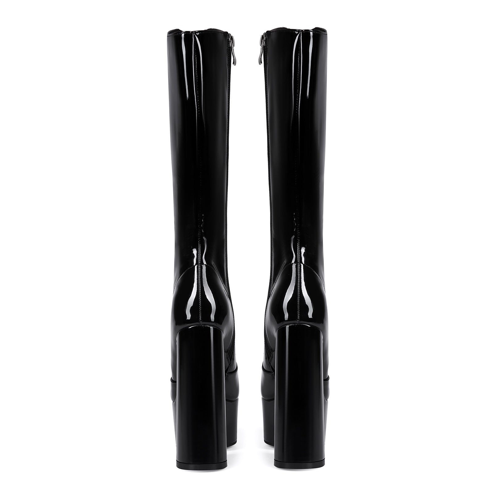 Black Shine Dazzle Platform Boots