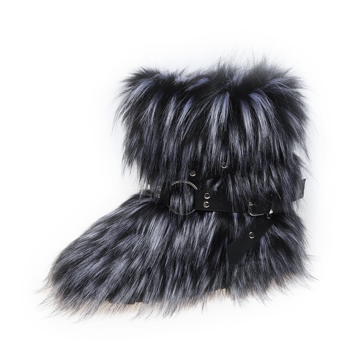 Dark Blue Funky Fuzzy Boots