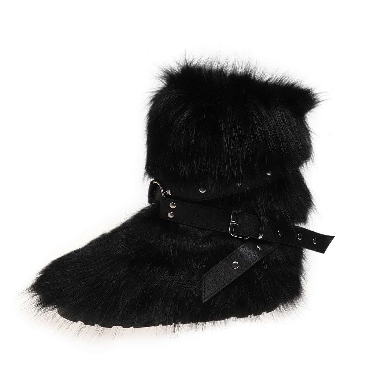 Black Funky Fuzzy Boots