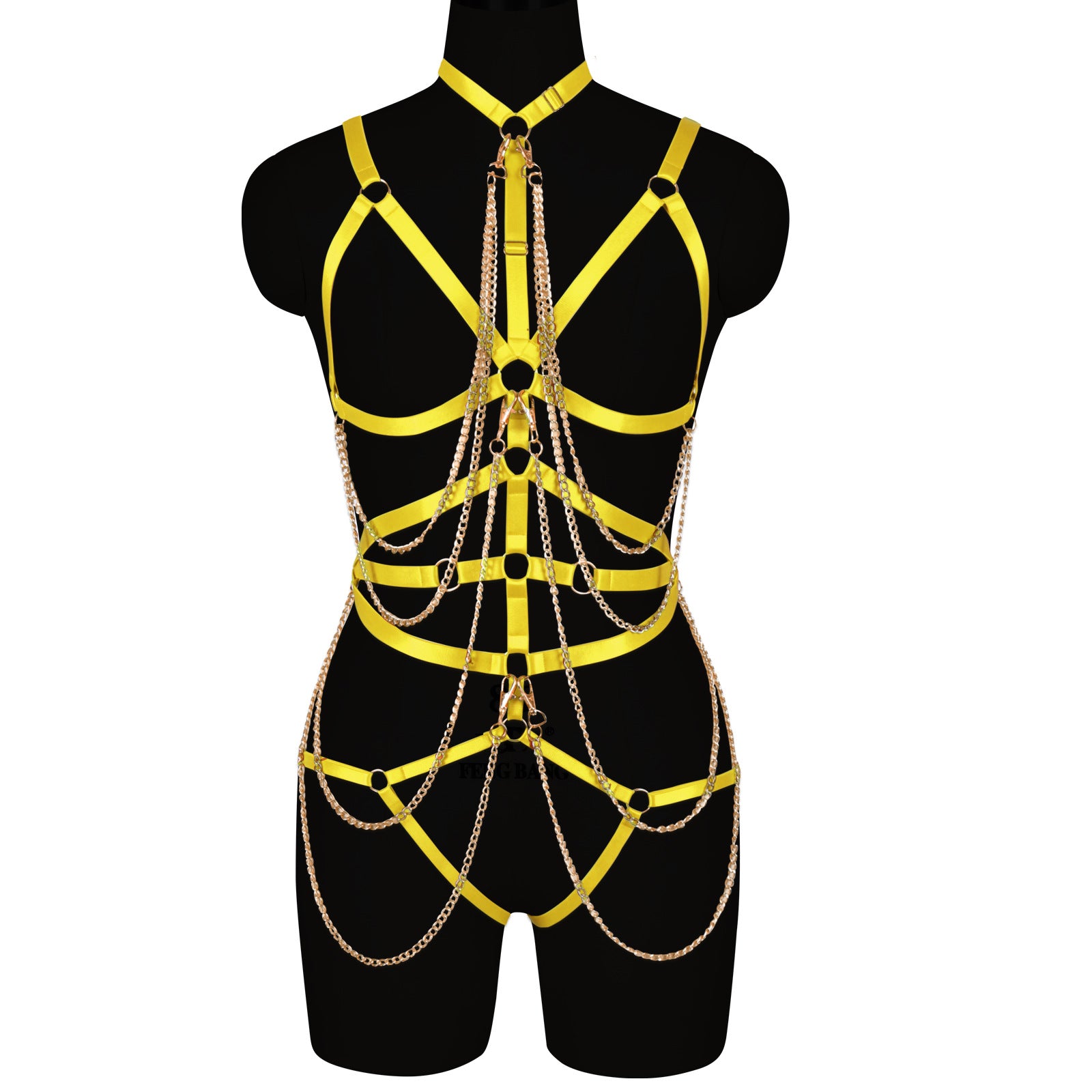 Doll Spandex Chain Harness Bodysuit