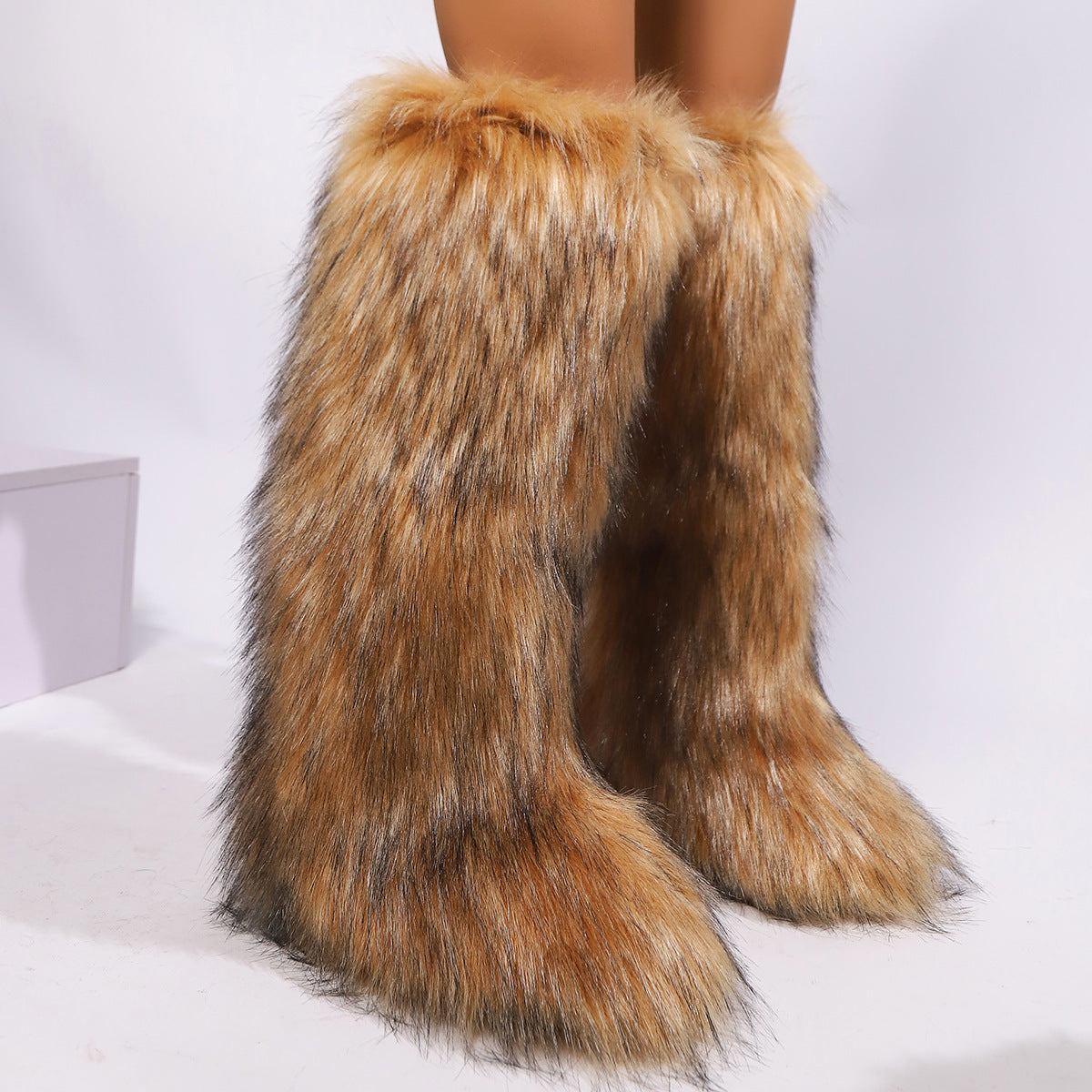 Bear Tall Fuzzy Boots