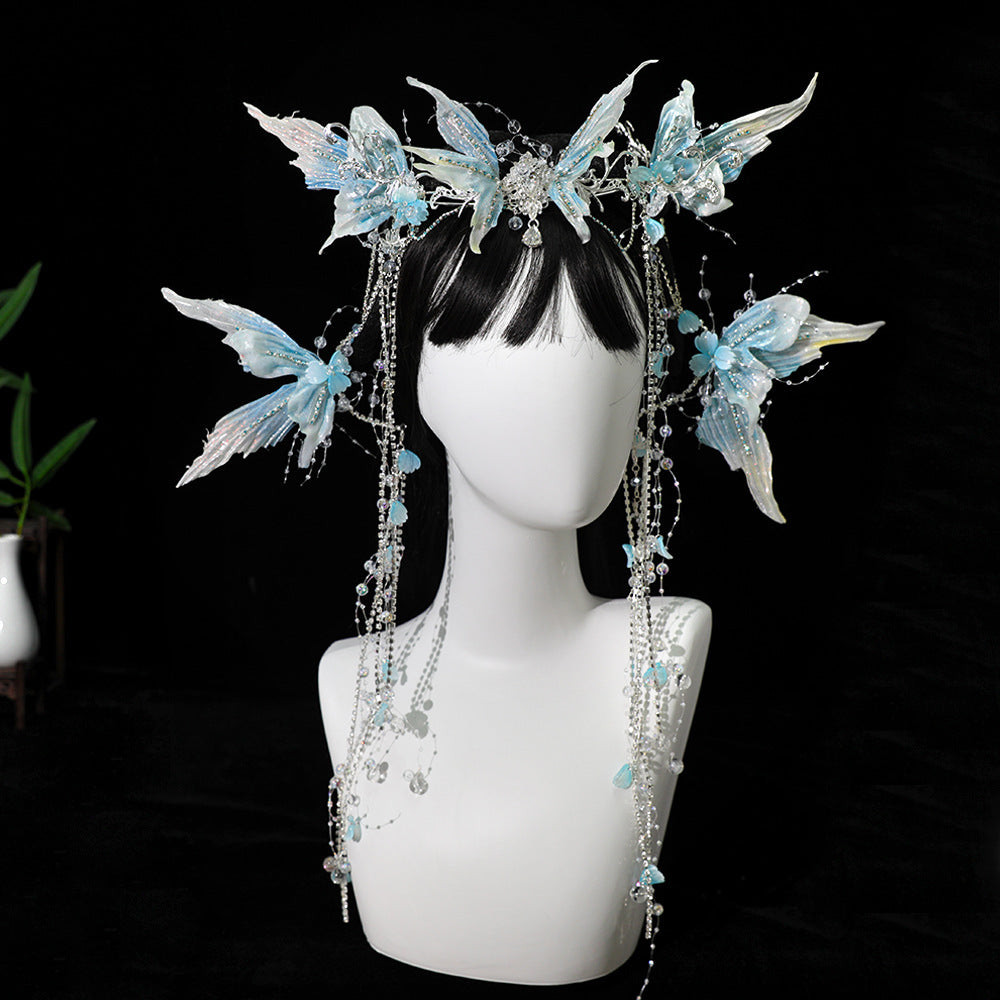Aqua Butterfly Genesis Goddess Head Piece