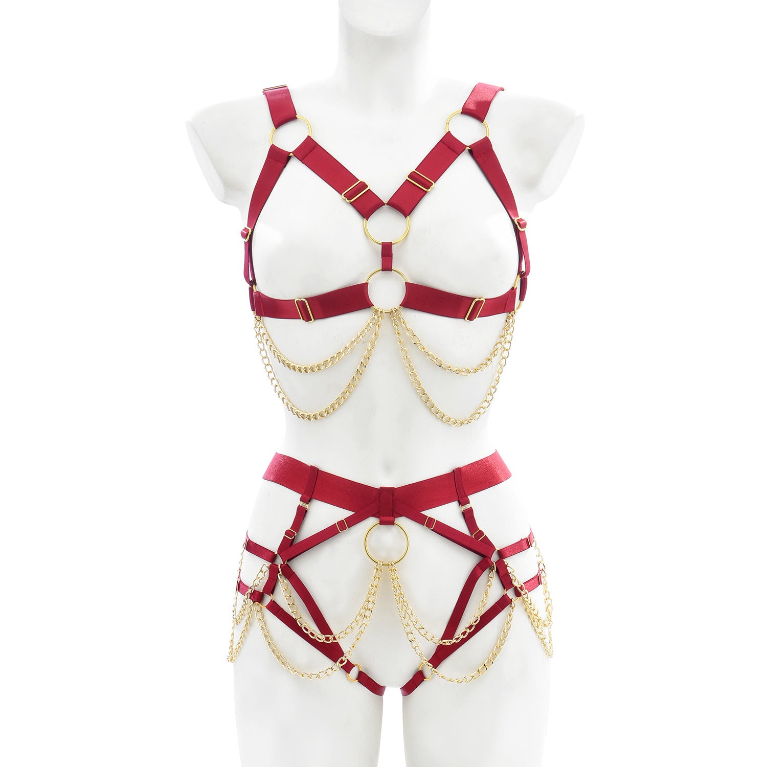 Techno Doll Spandex Chain Harness Set