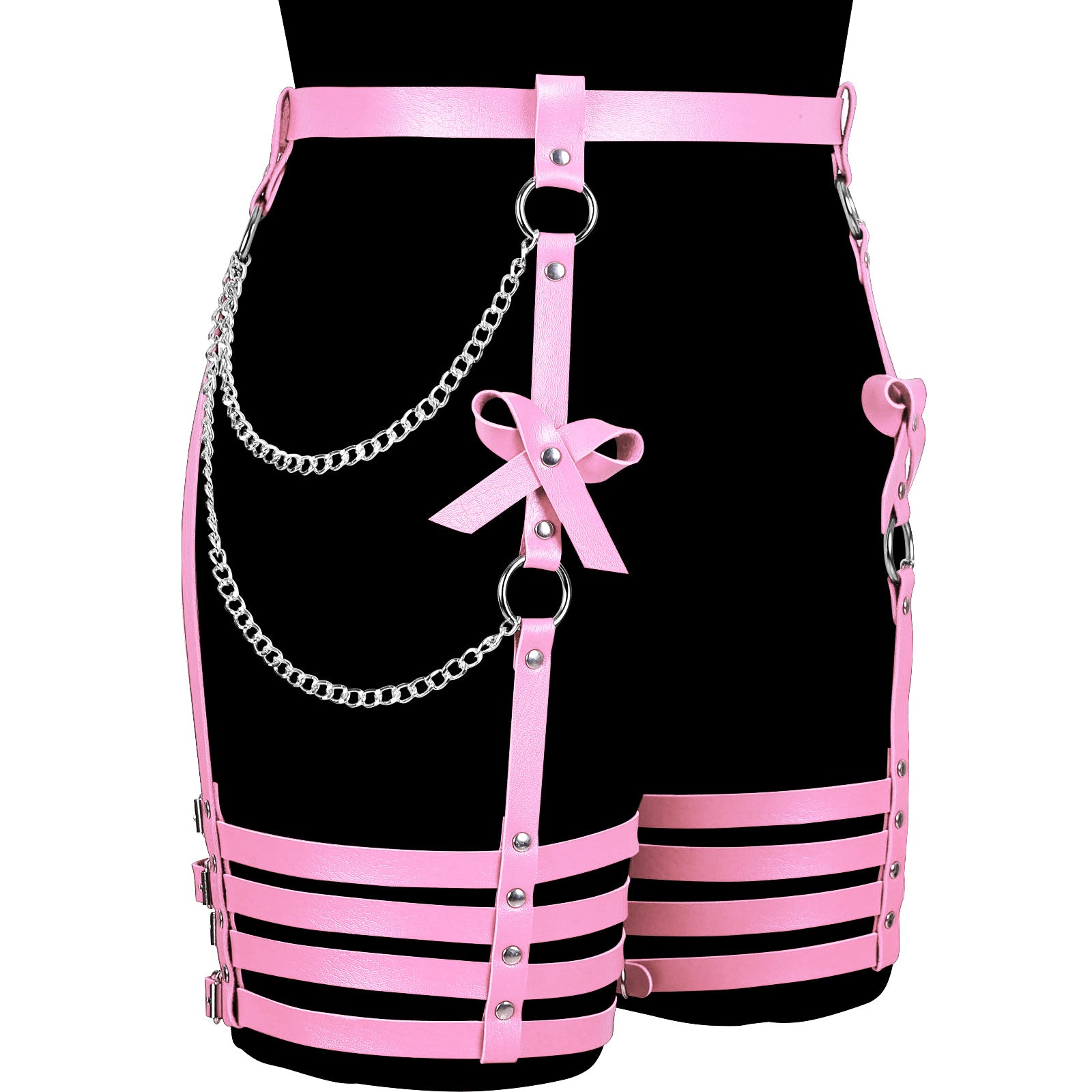 Bow Vegan Leather Leg Harness