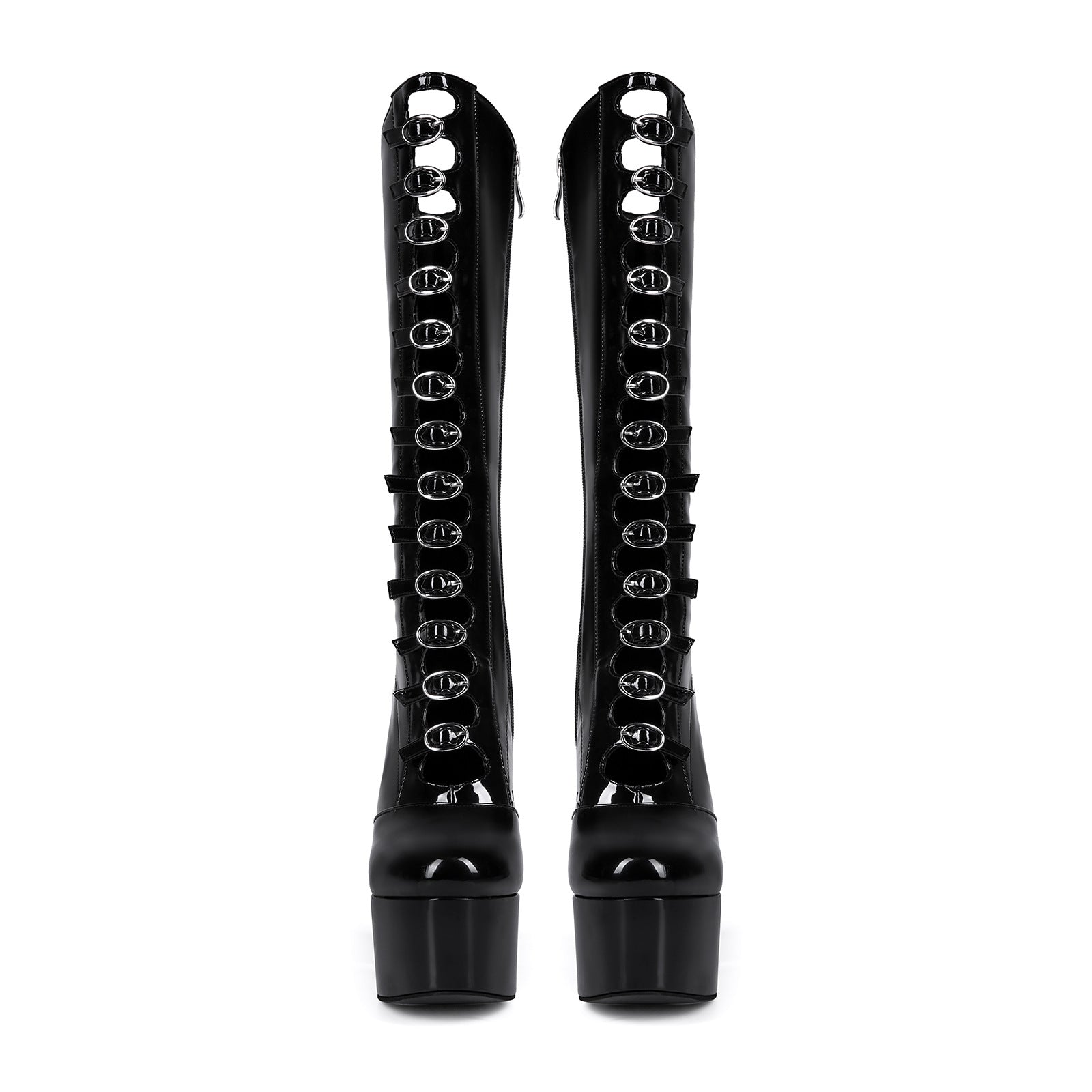 Black Shine Dazzle Platform Boots