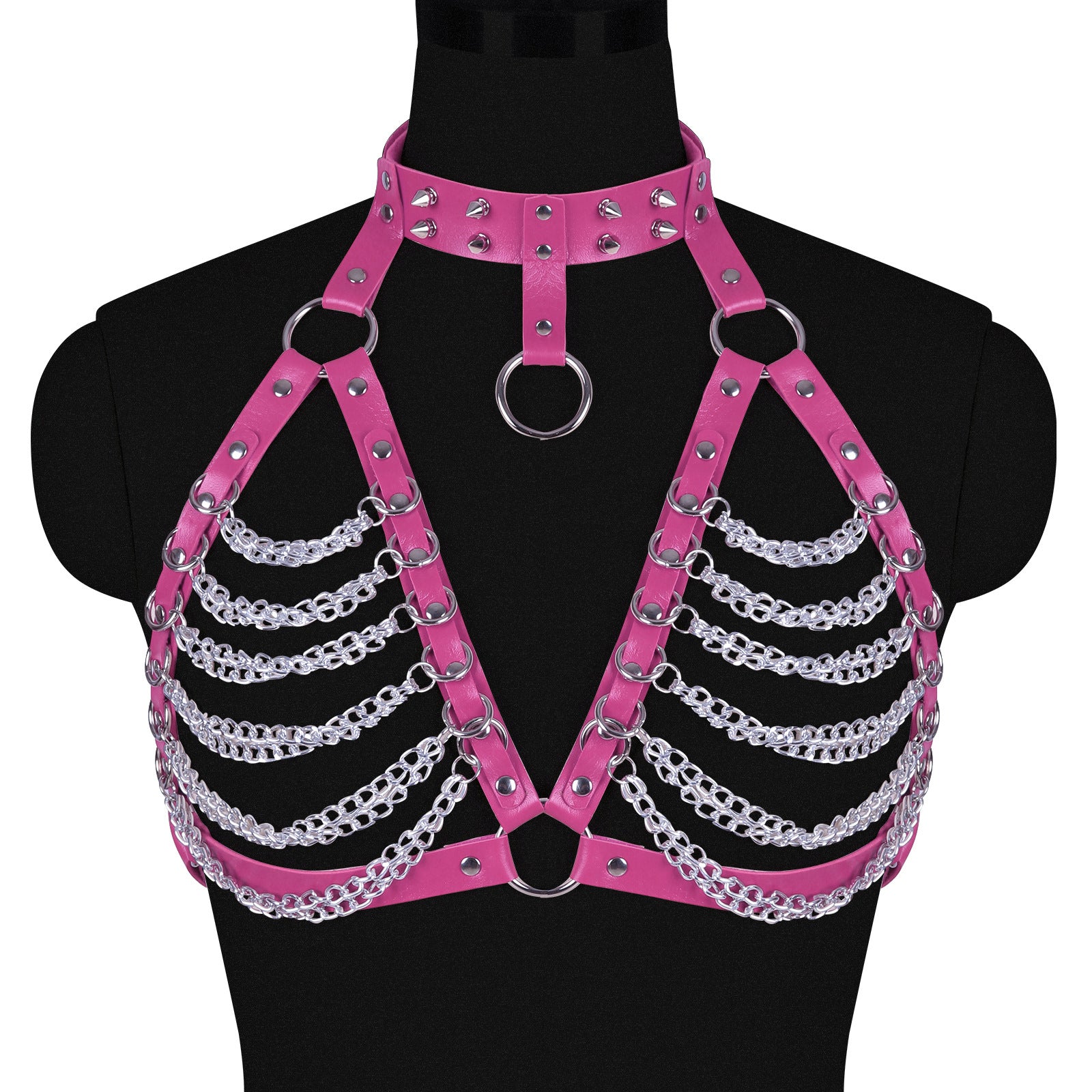 Techno Spike Harness Chain Top