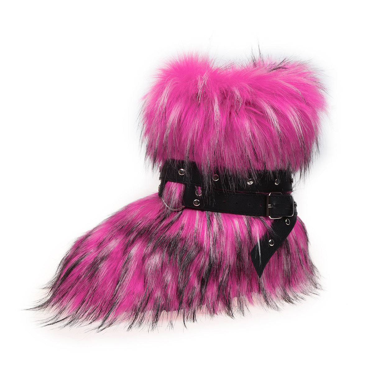 Rose Pink Funky Fuzzy Boots