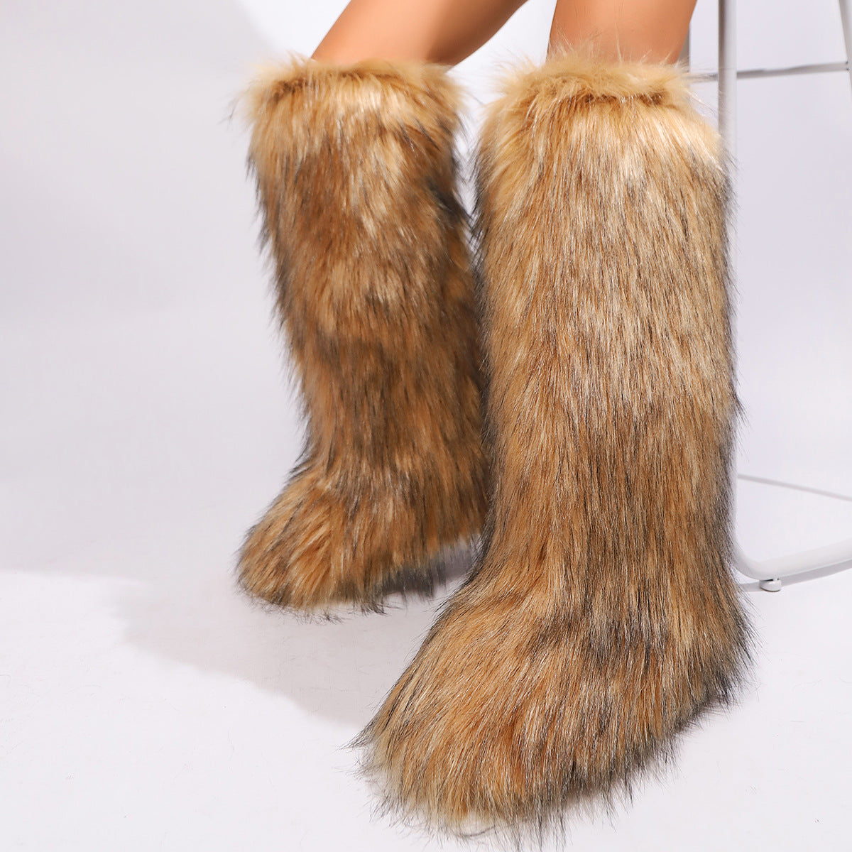 Bear Tall Fuzzy Boots