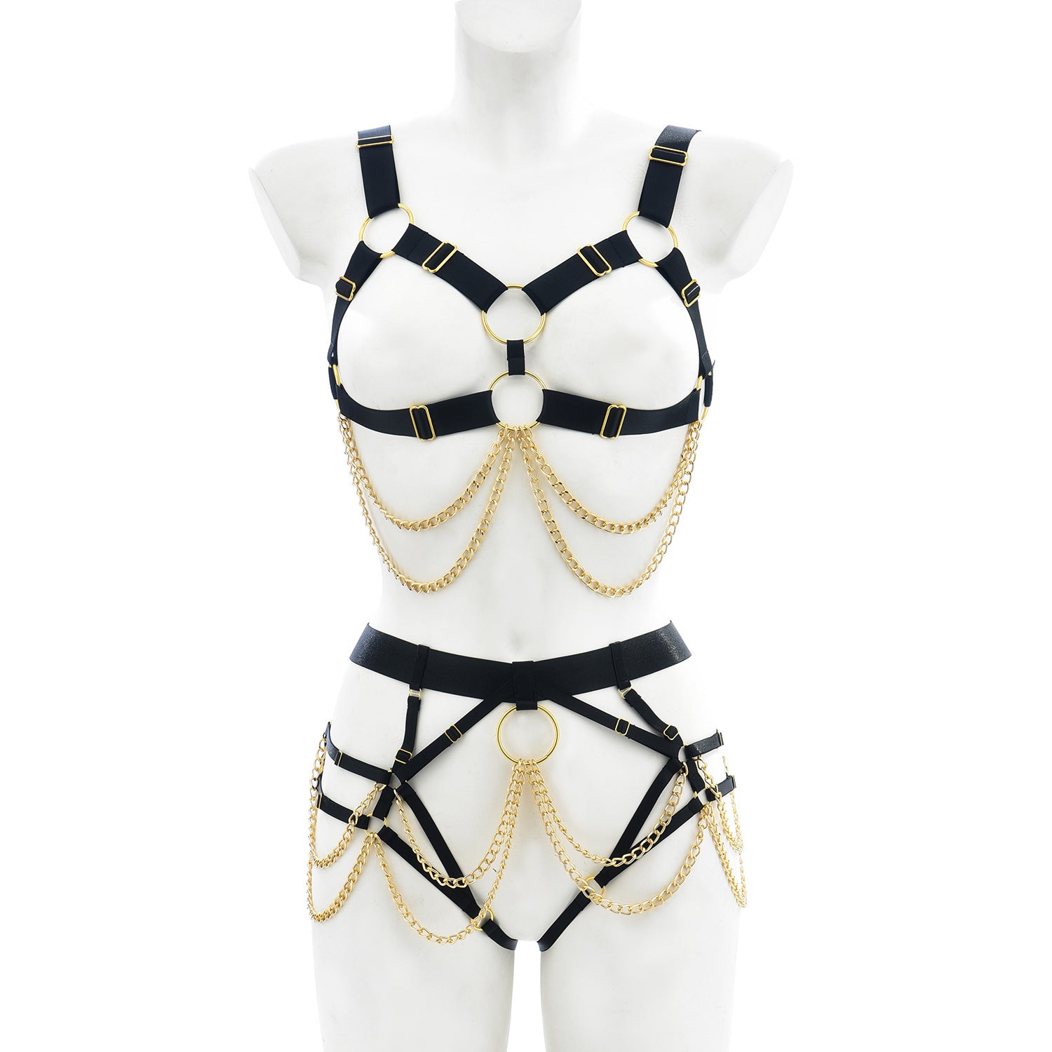 Techno Doll Spandex Chain Harness Set