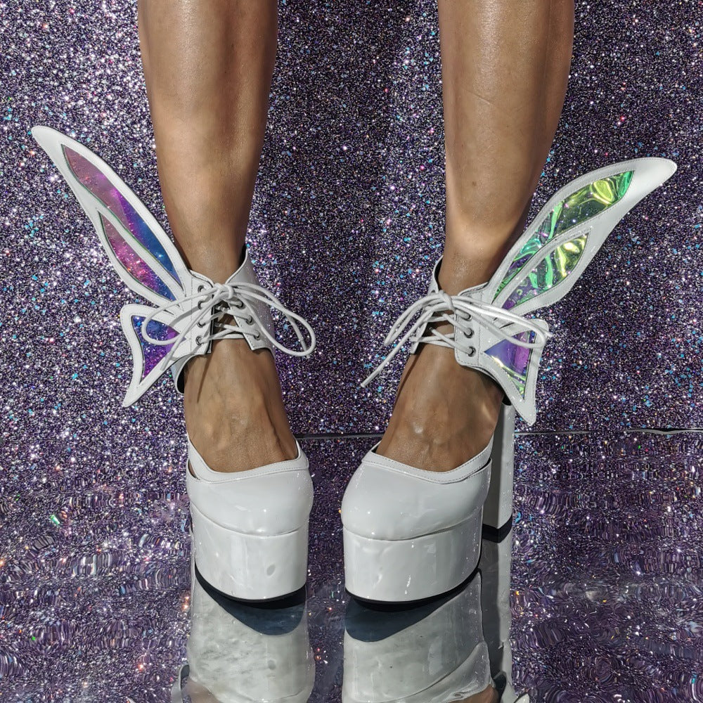 Butterfly Platform Boots - White
