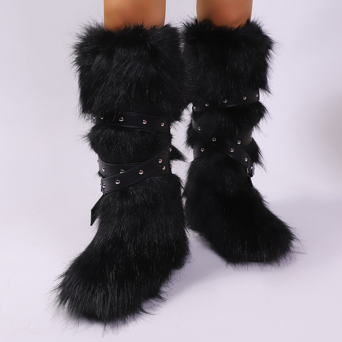 Wild Instincts Faux Fur Boots Black – THE LUMI SHOP