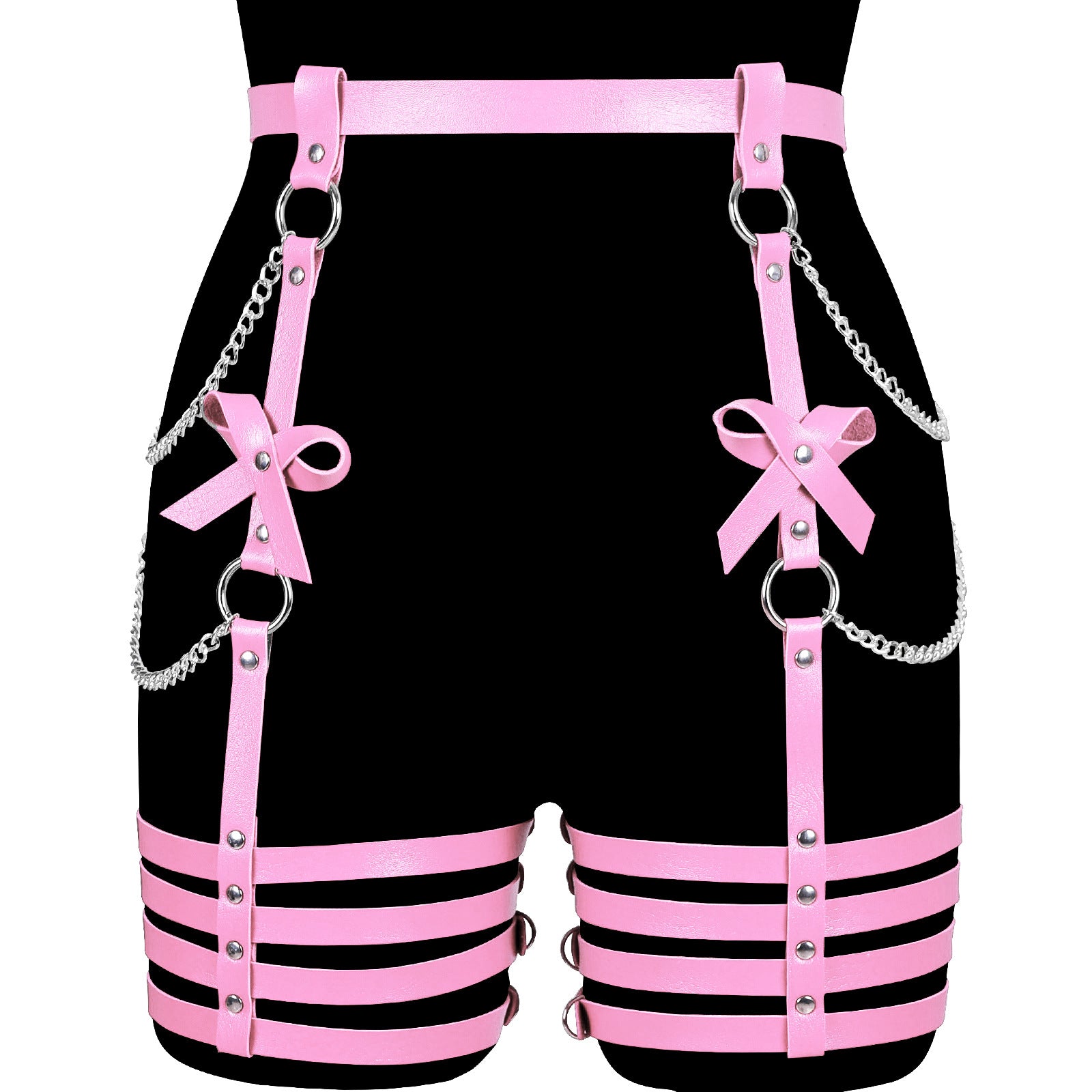Bow Vegan Leather Leg Harness