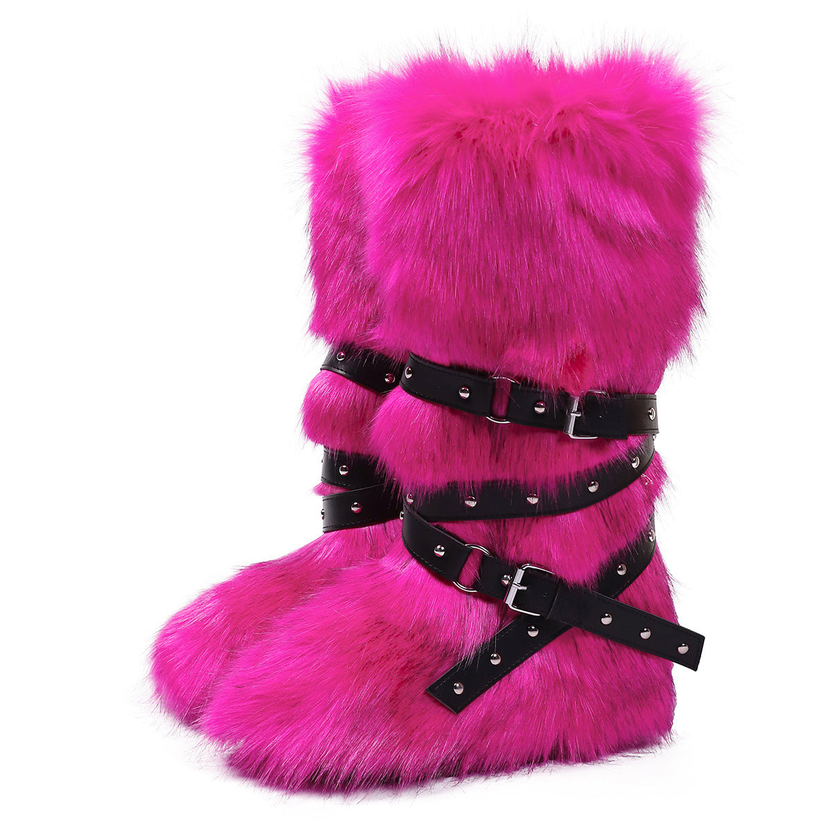 Wild Instincts Faux Fur Boots - Rose Pink
