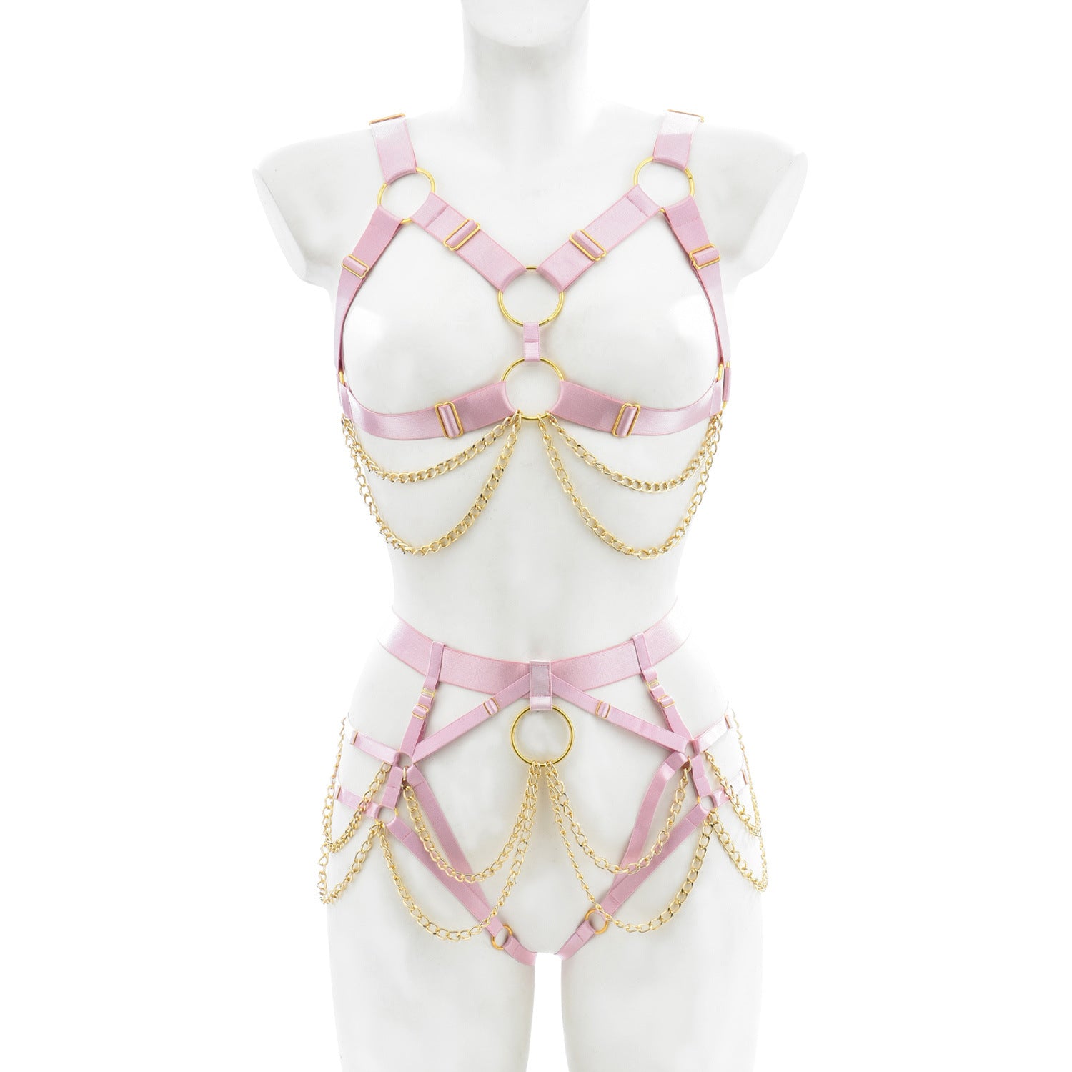 Techno Doll Spandex Chain Harness Set