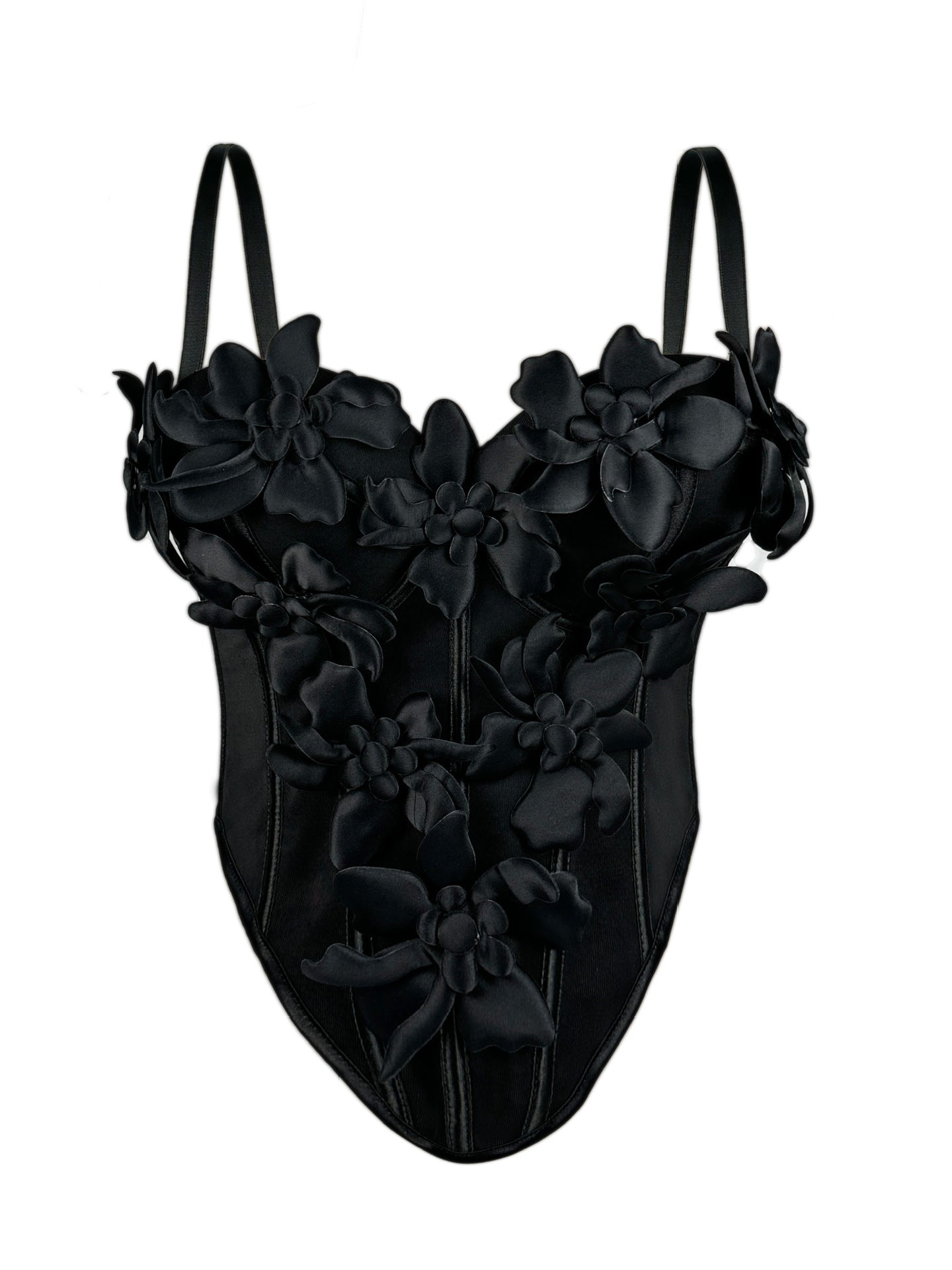 Floral Satin Corset Top