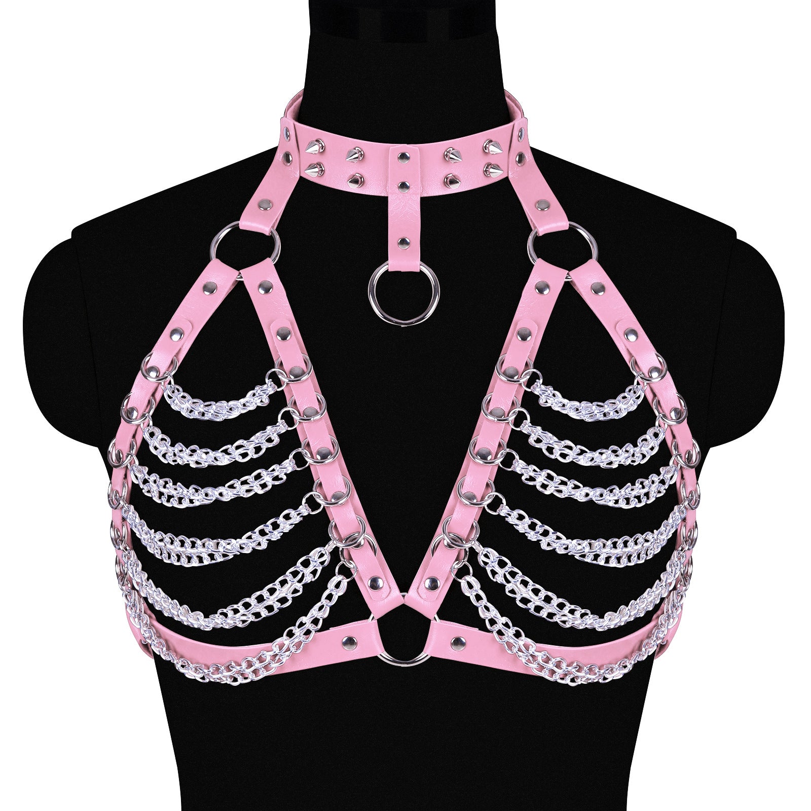 Techno Spike Harness Chain Top