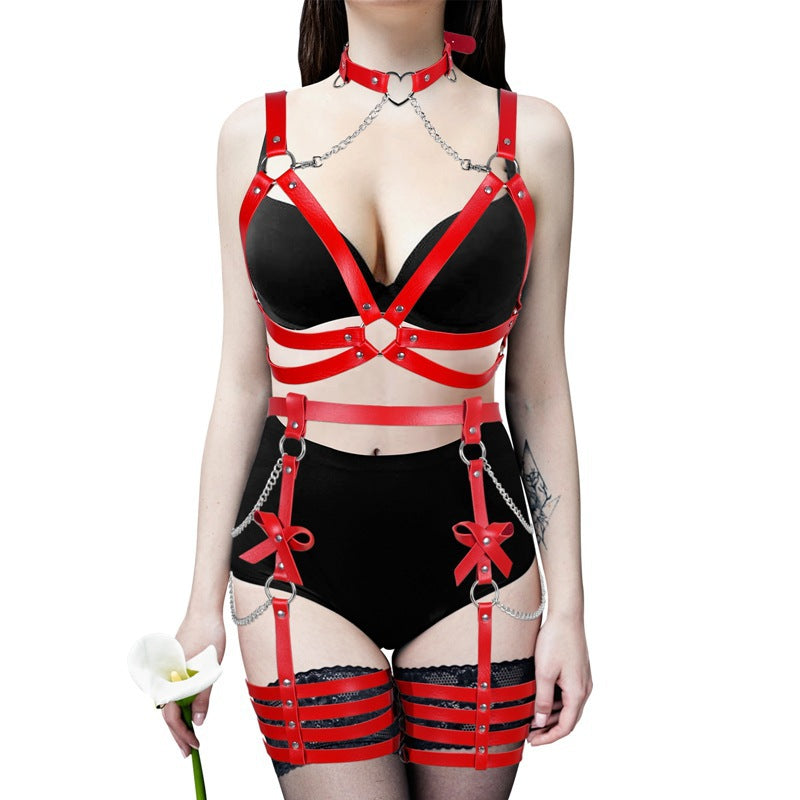 Bow Vegan Leather Harness Set