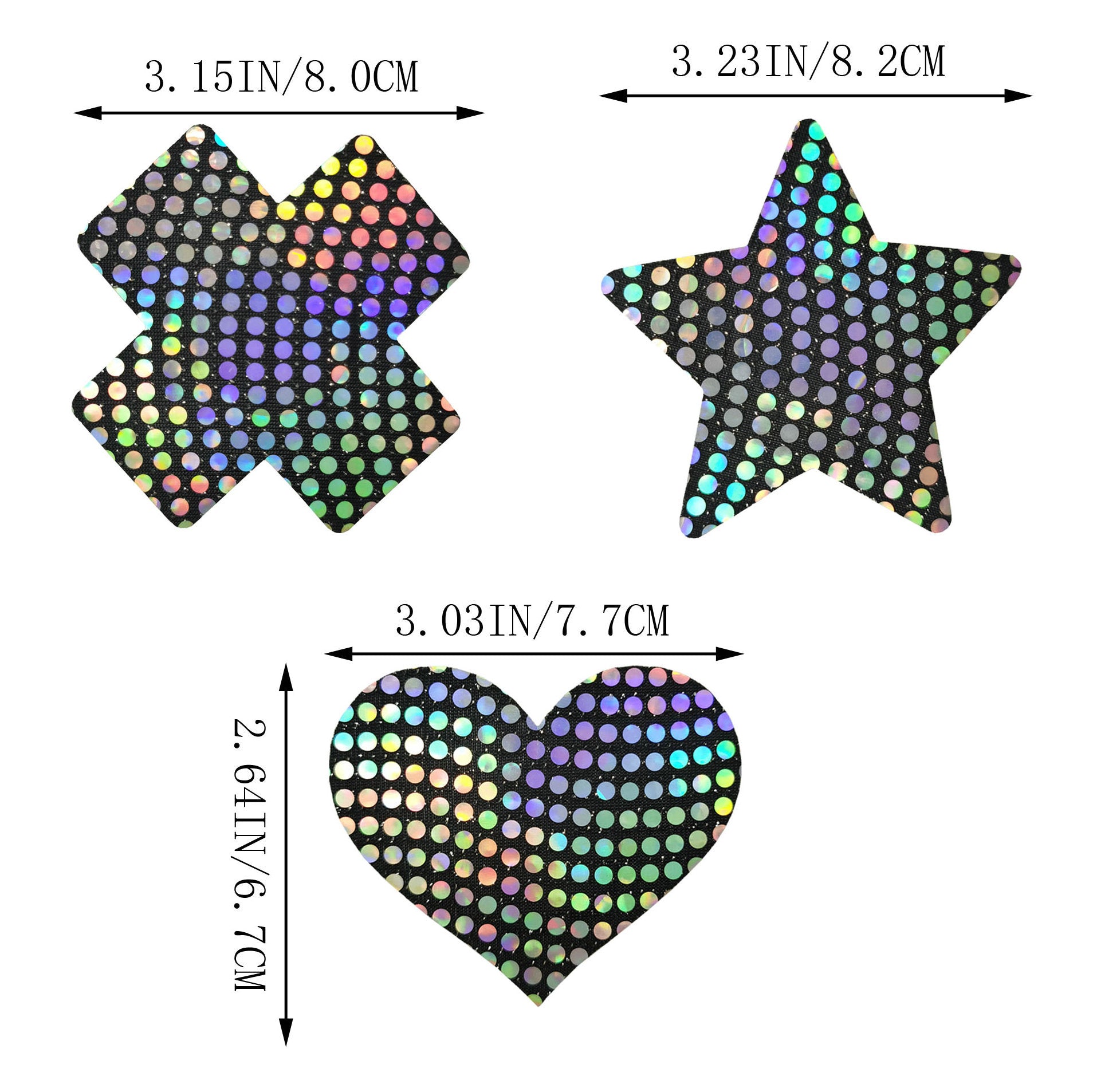 Techno Holographic Heart Pasties