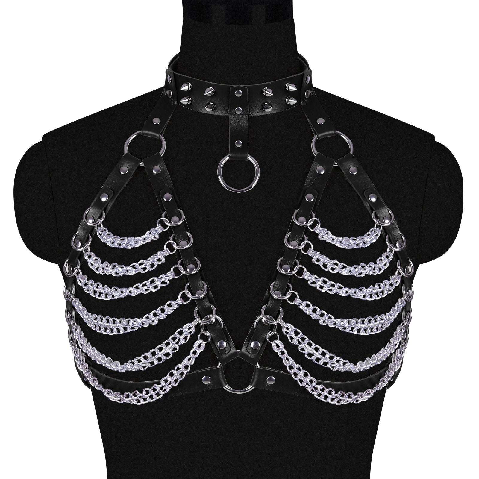Techno Spike Harness Chain Top