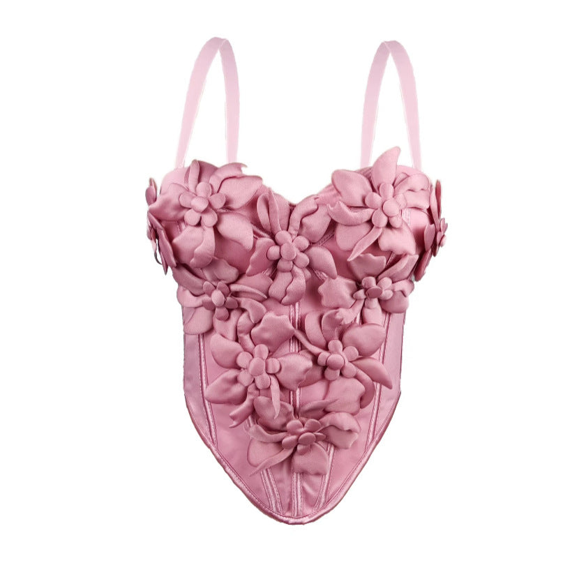 Floral Satin Corset Top