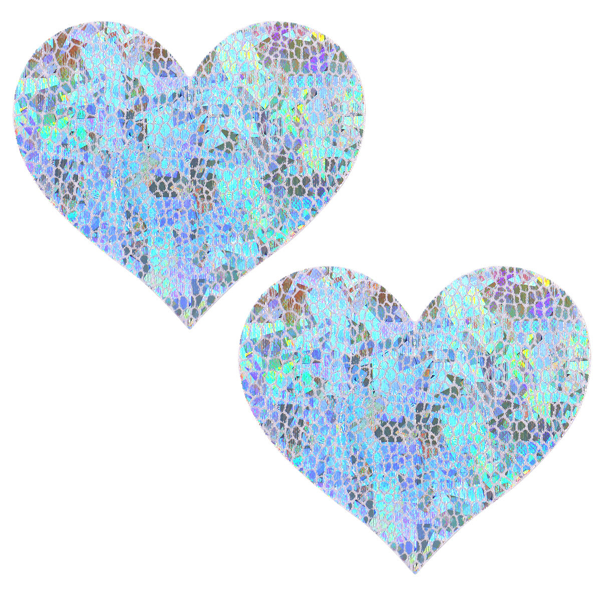 Silver Holographic Heart Pasties