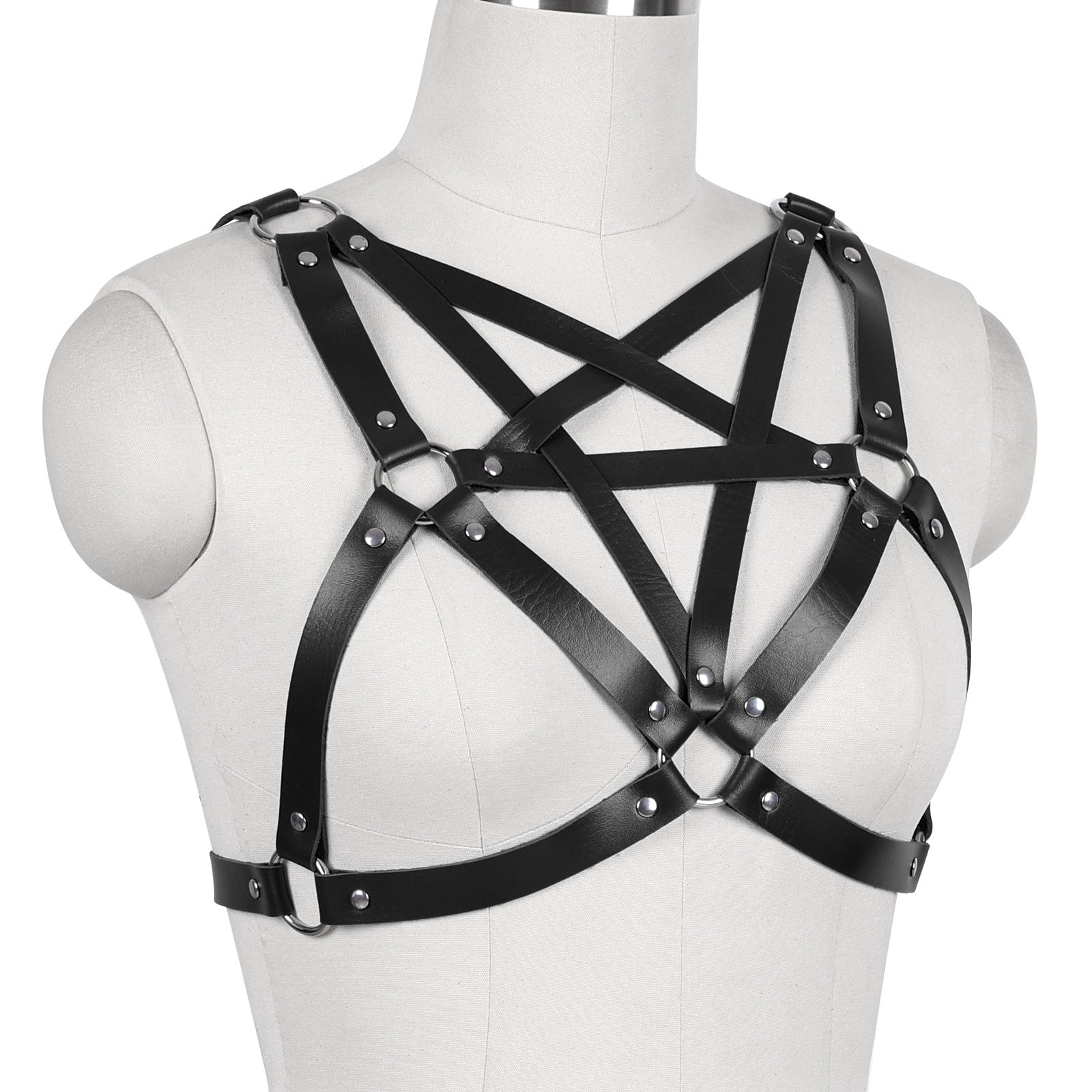Hex Vegan Leather Harness Top