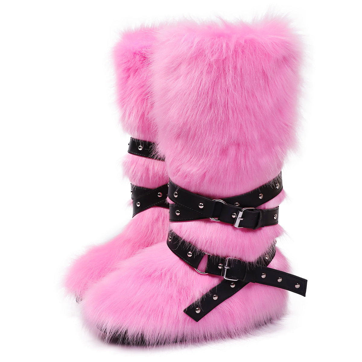 Wild Instincts Faux Fur Boots - Pink