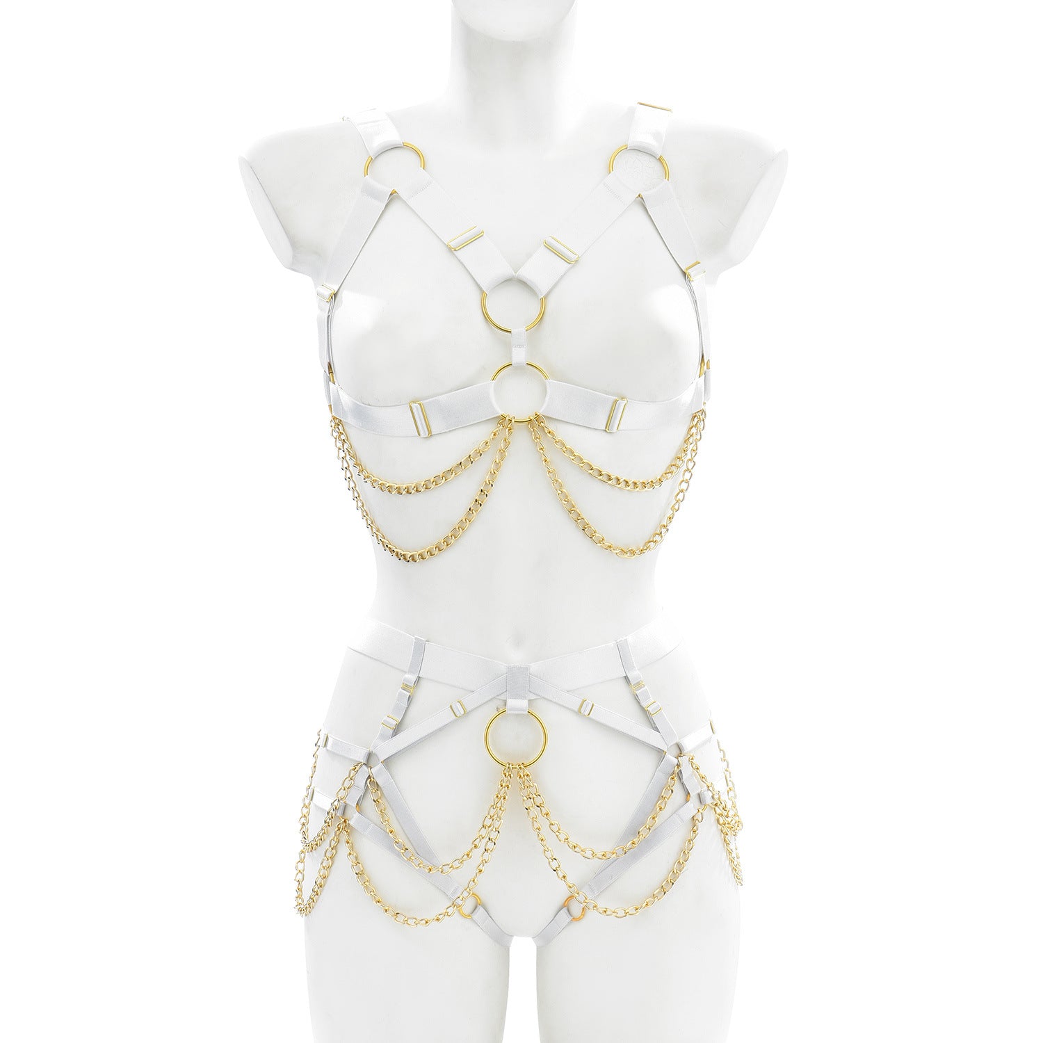 Techno Doll Spandex Chain Harness Set