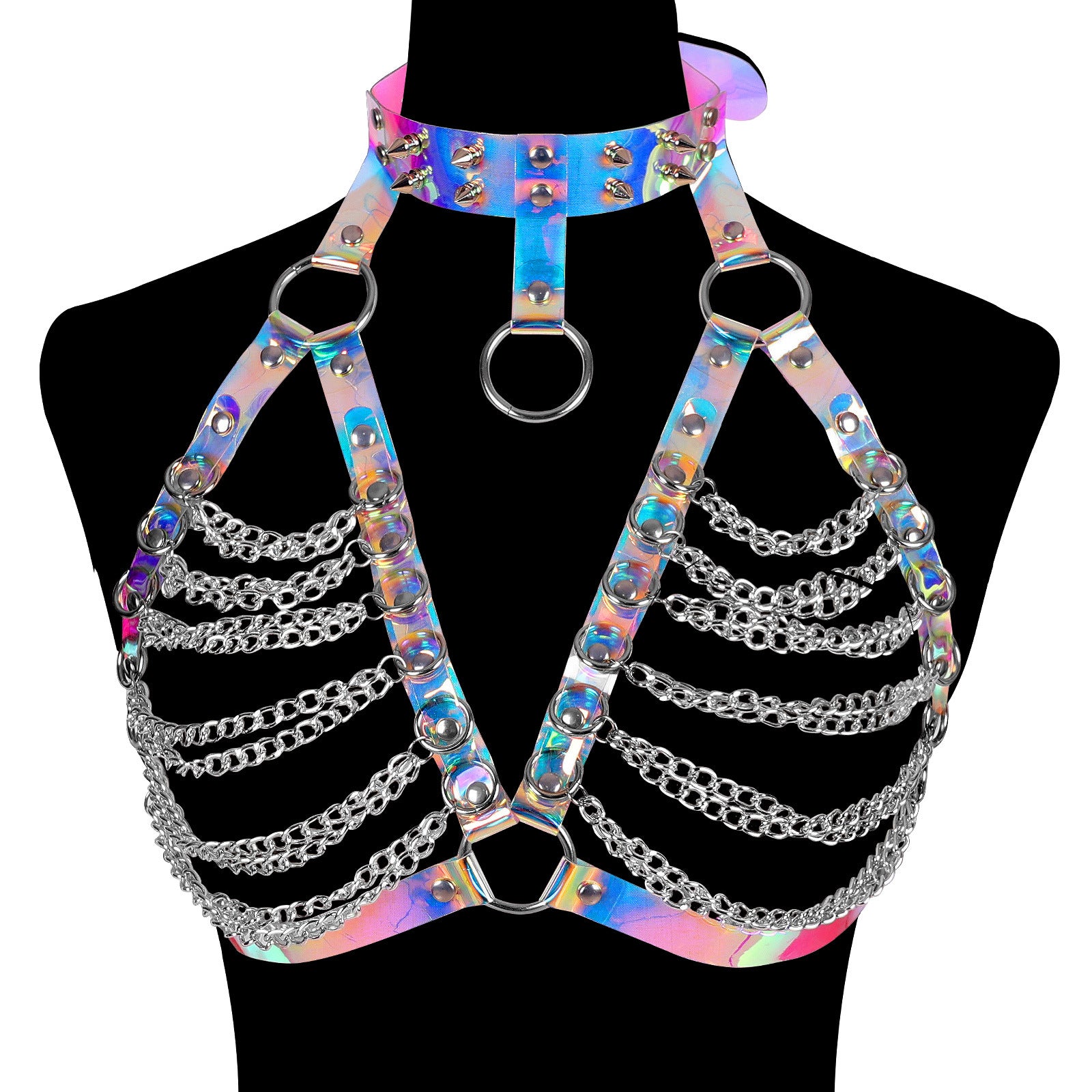 Techno Spike Harness Chain Top